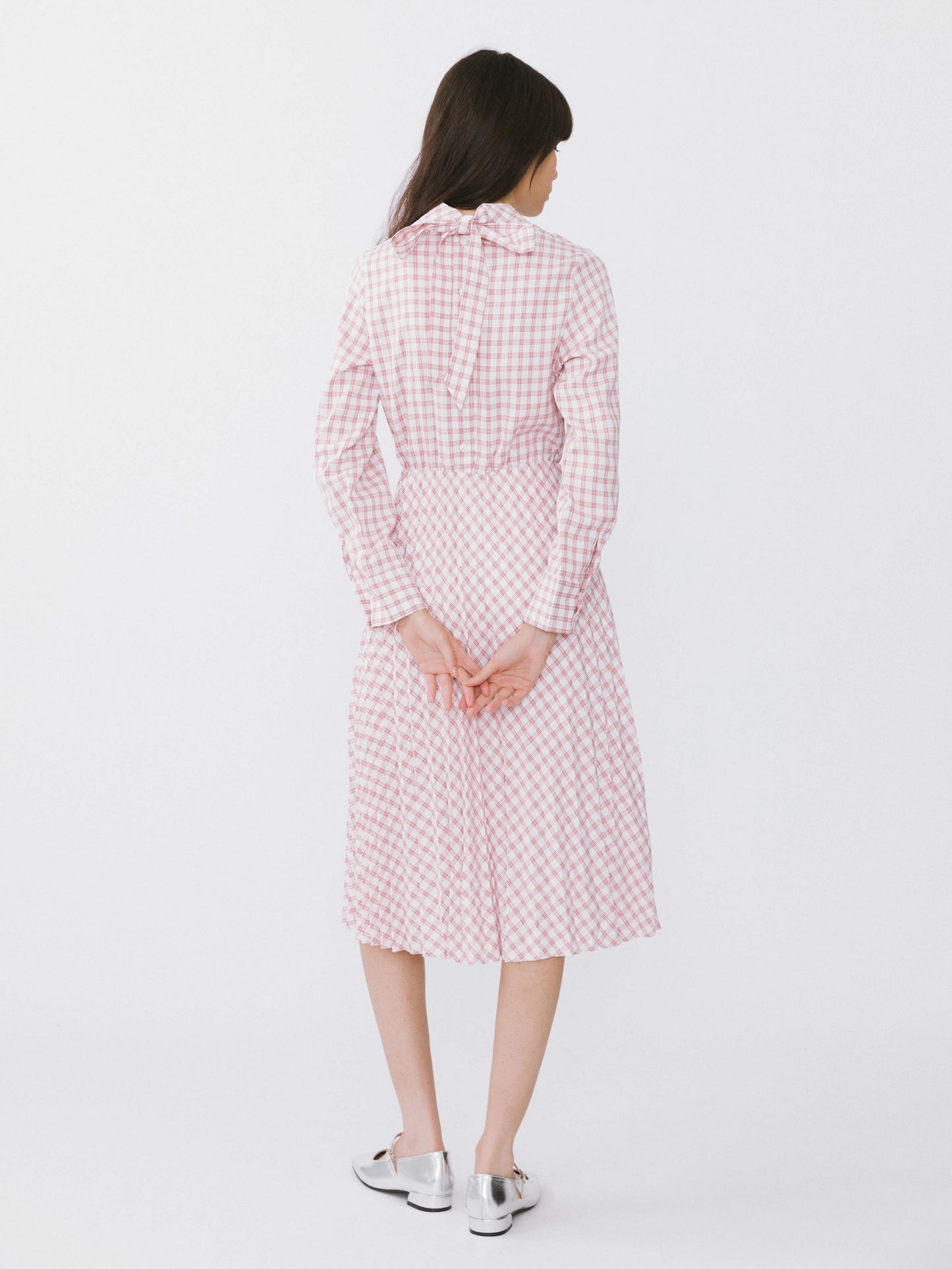 Tartan Neck Tie A-line Dress