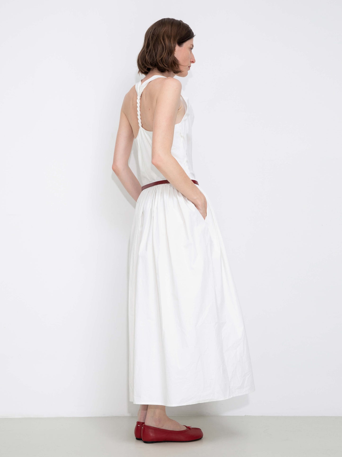 100% Cotton Halter Neck Cowl Dress