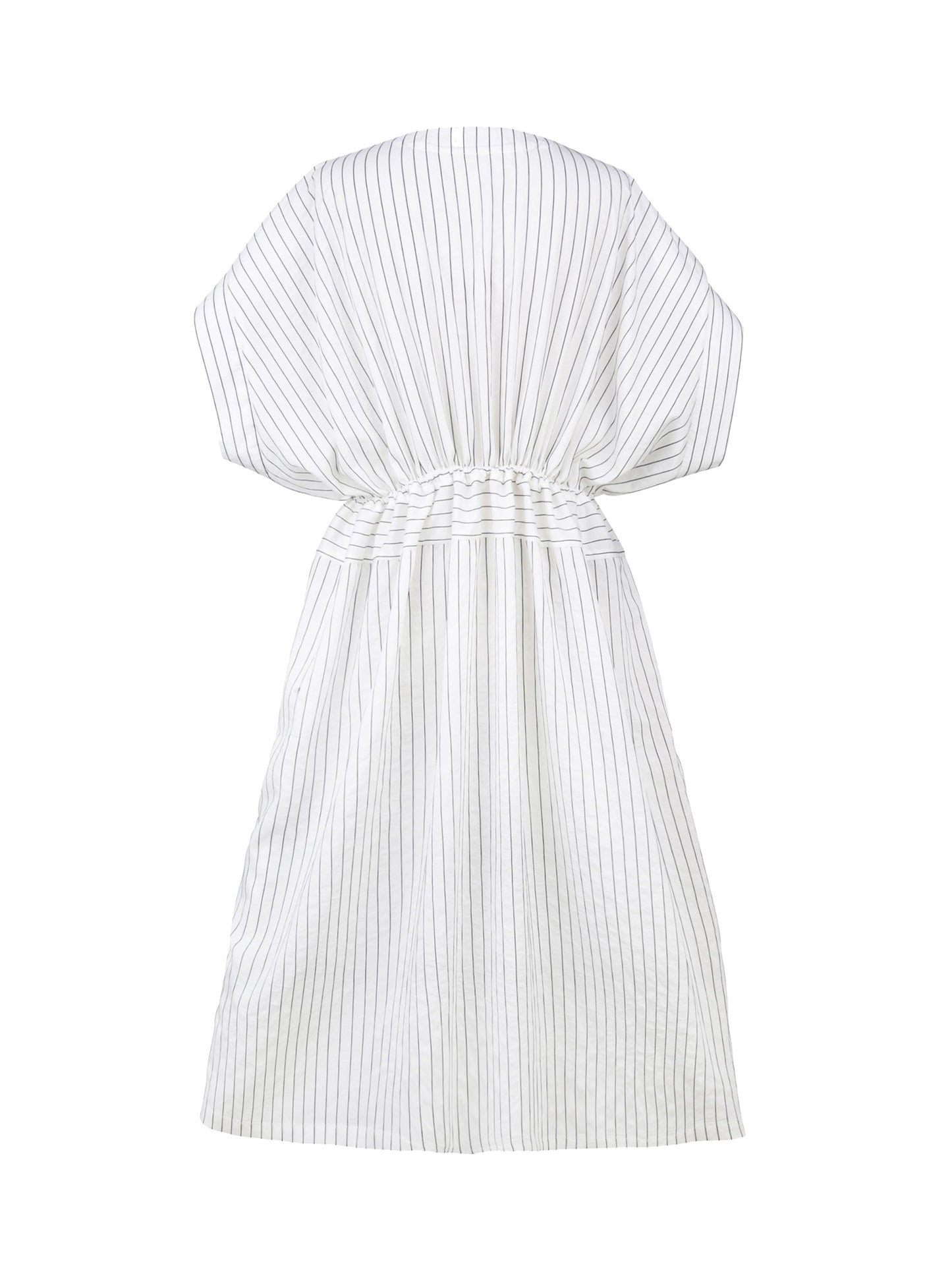 Vertical Striped V-Neck Thin Shirt Dress