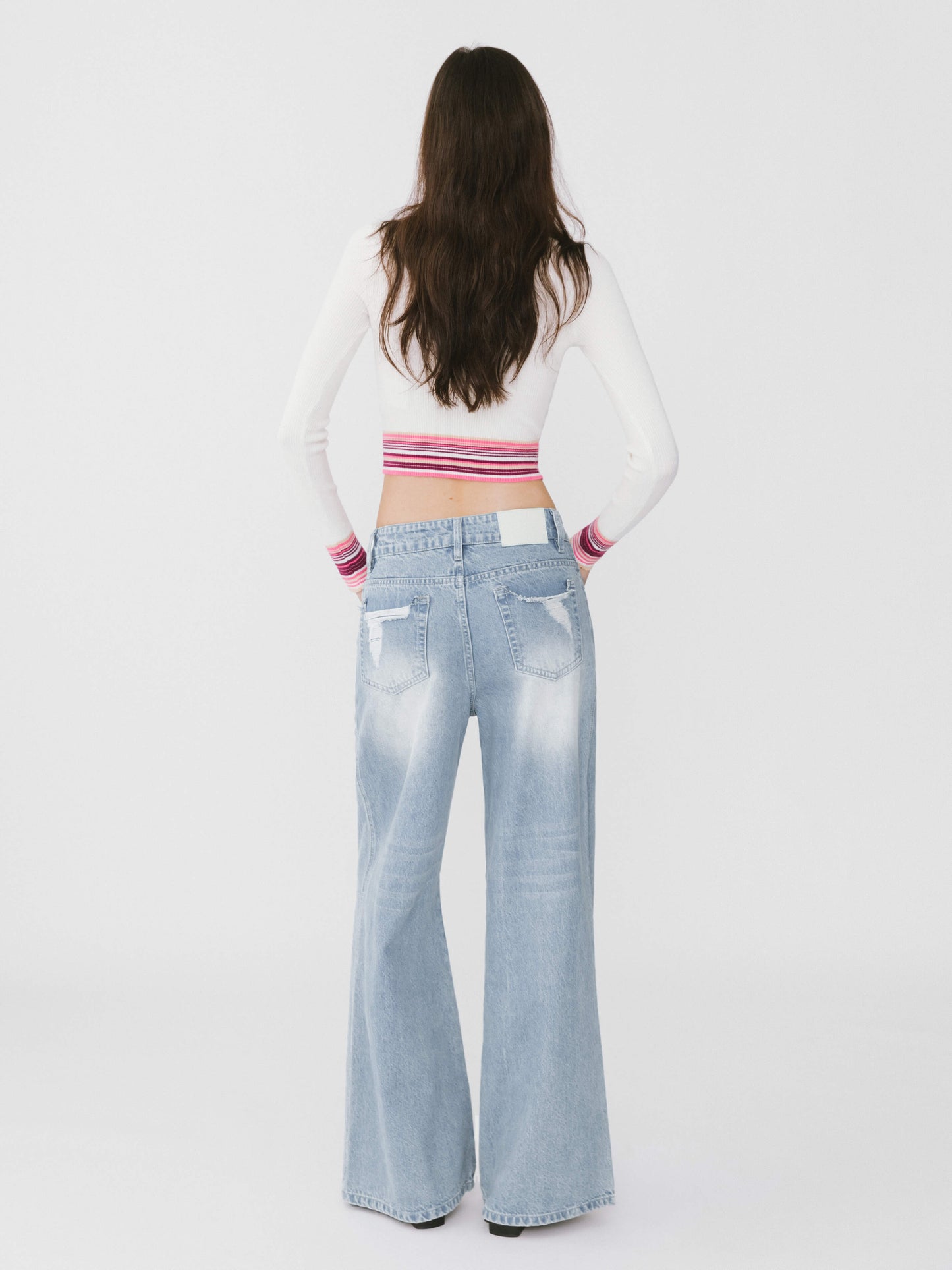 Boat Neck Long Sleeve Knit Top
