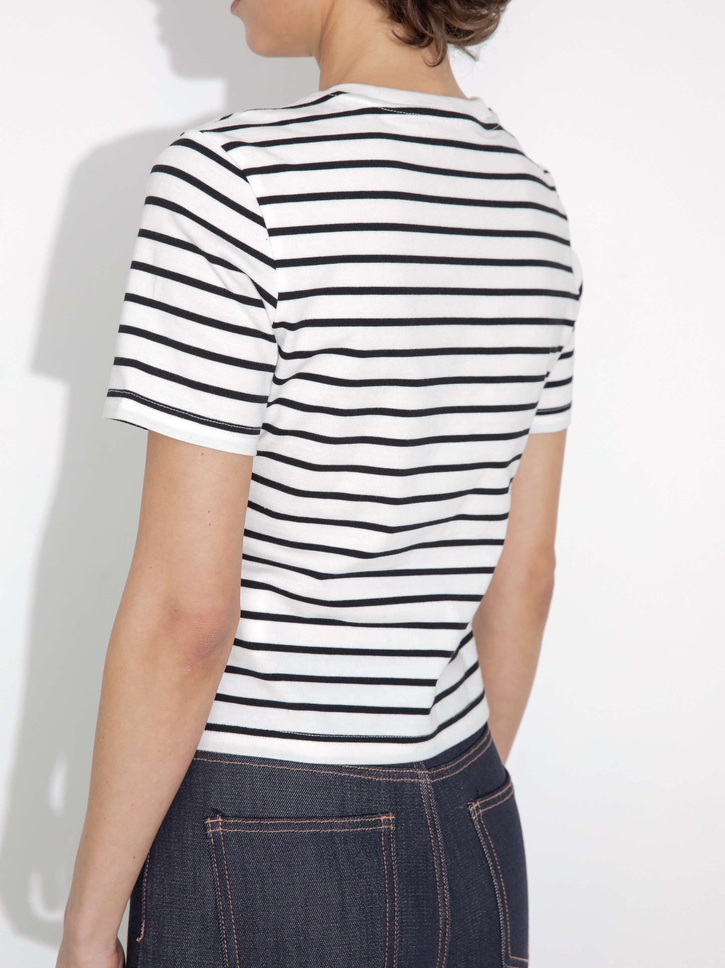 C by CUBIC Striped Basic Cotton T-Shirt