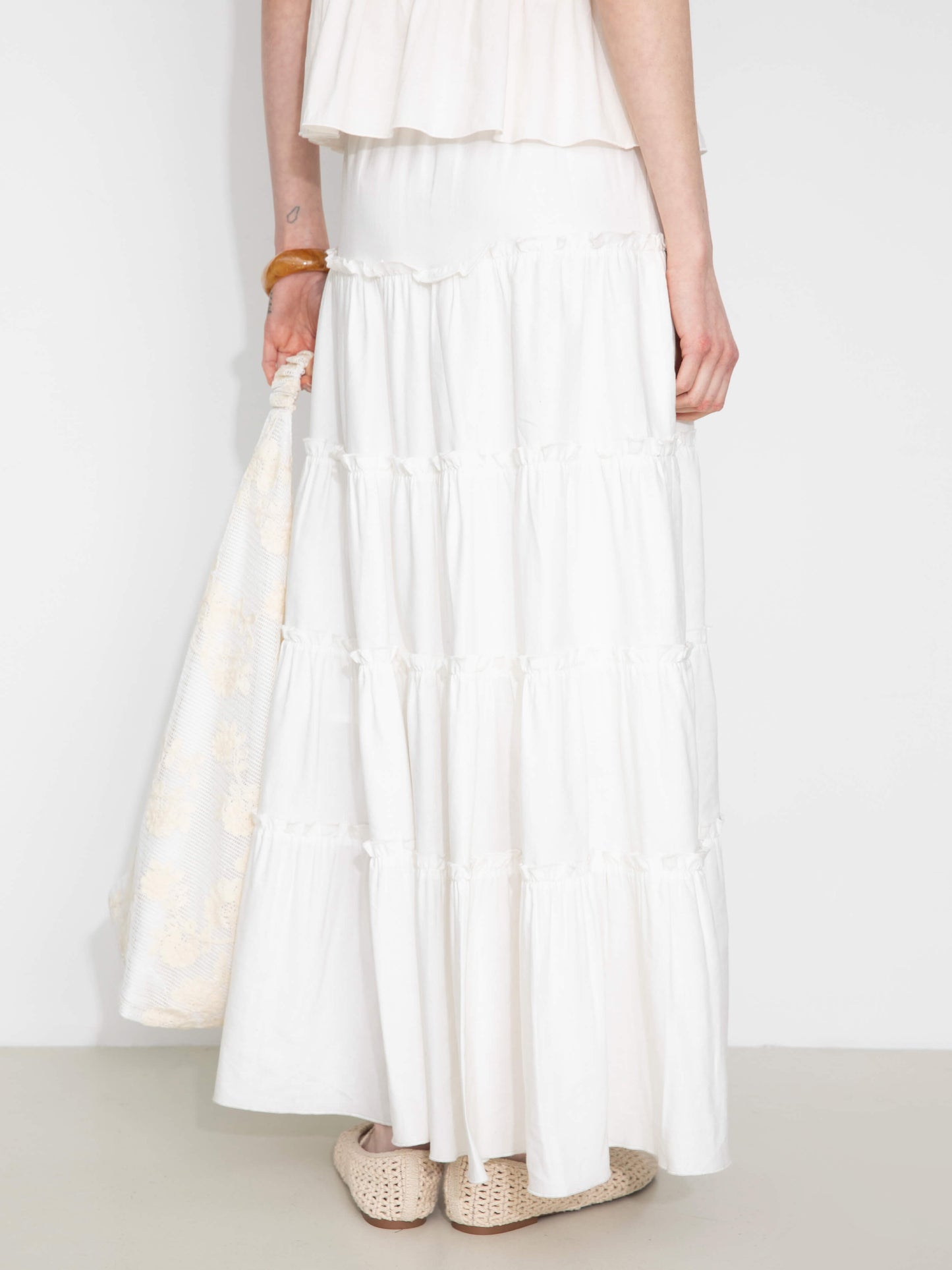High-Waisted A-Line Maxi Flowy Skirt