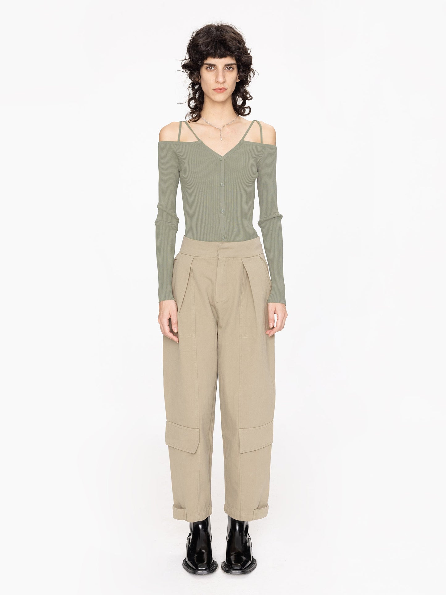 Pleat Cargo Trousers
