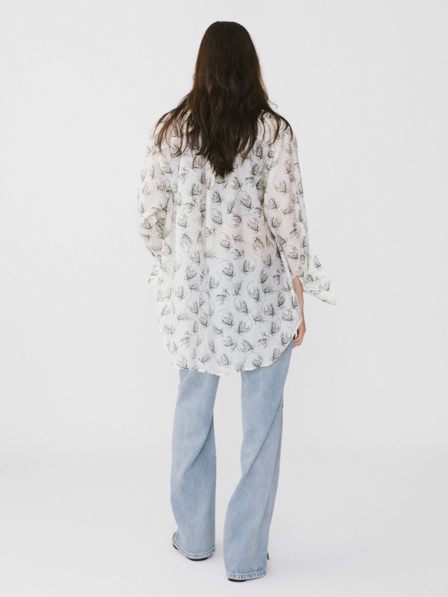 Loose Printed Sheer Shirt