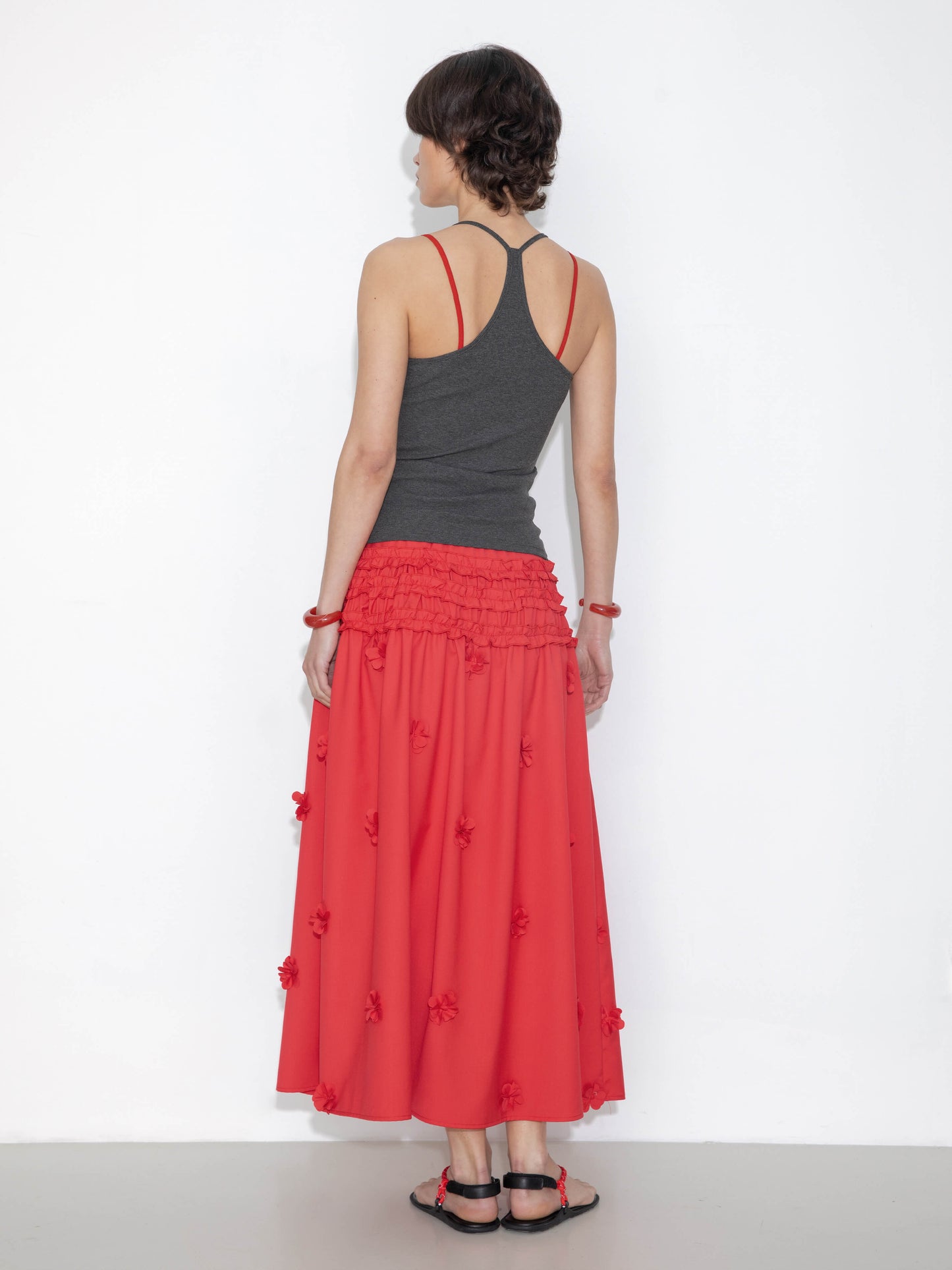 3D Floral Maxi Skirt