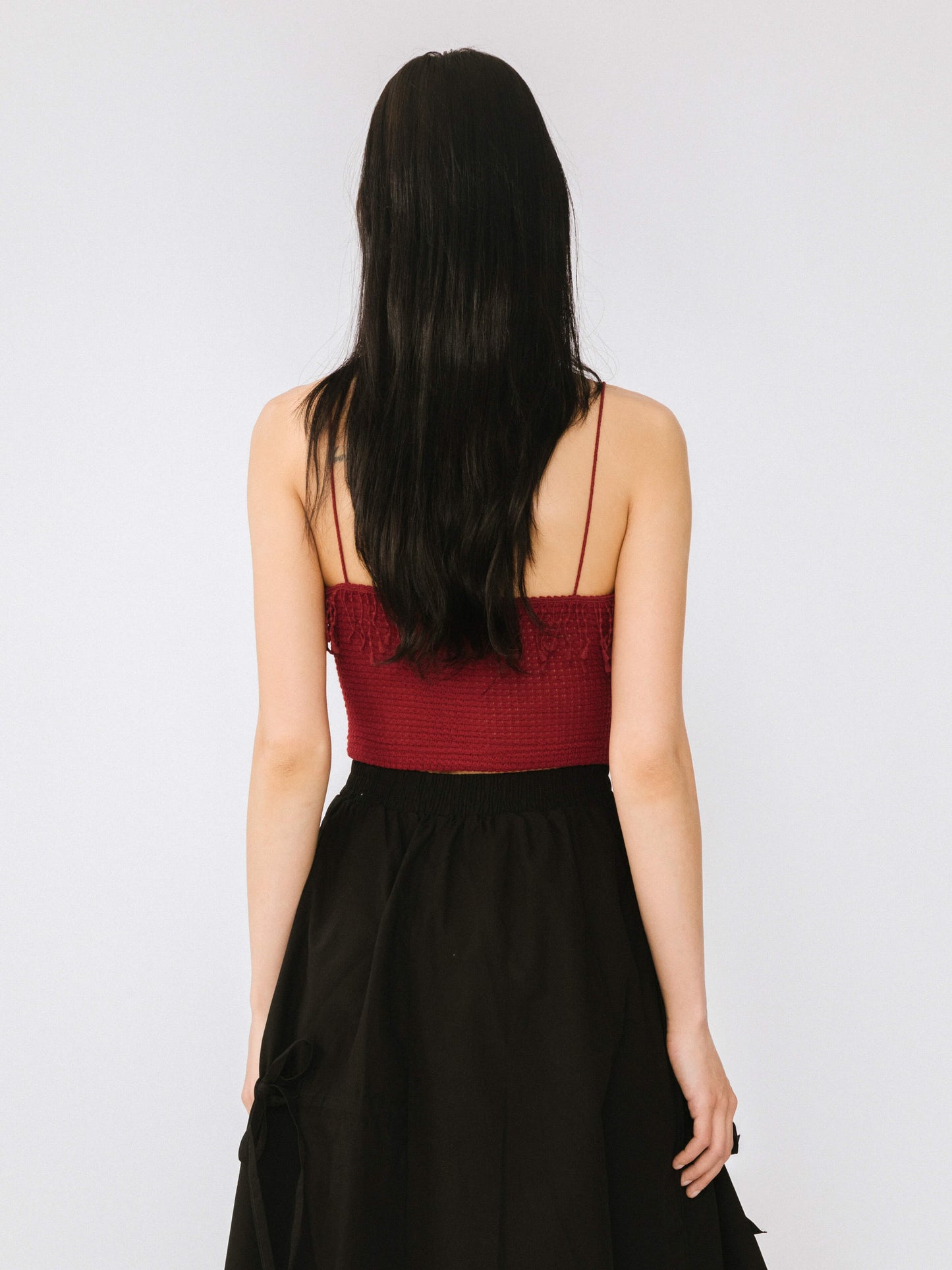 Cropped Tassel Trimmed Cami Top