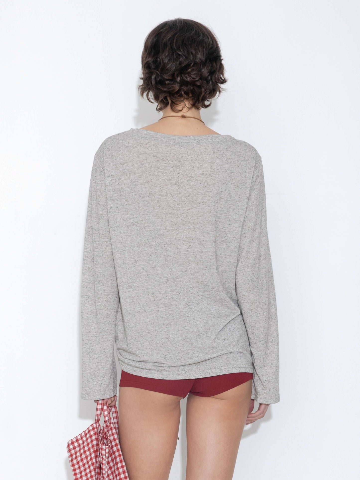 Loose Crew Neck Long Sleeve Knit Top