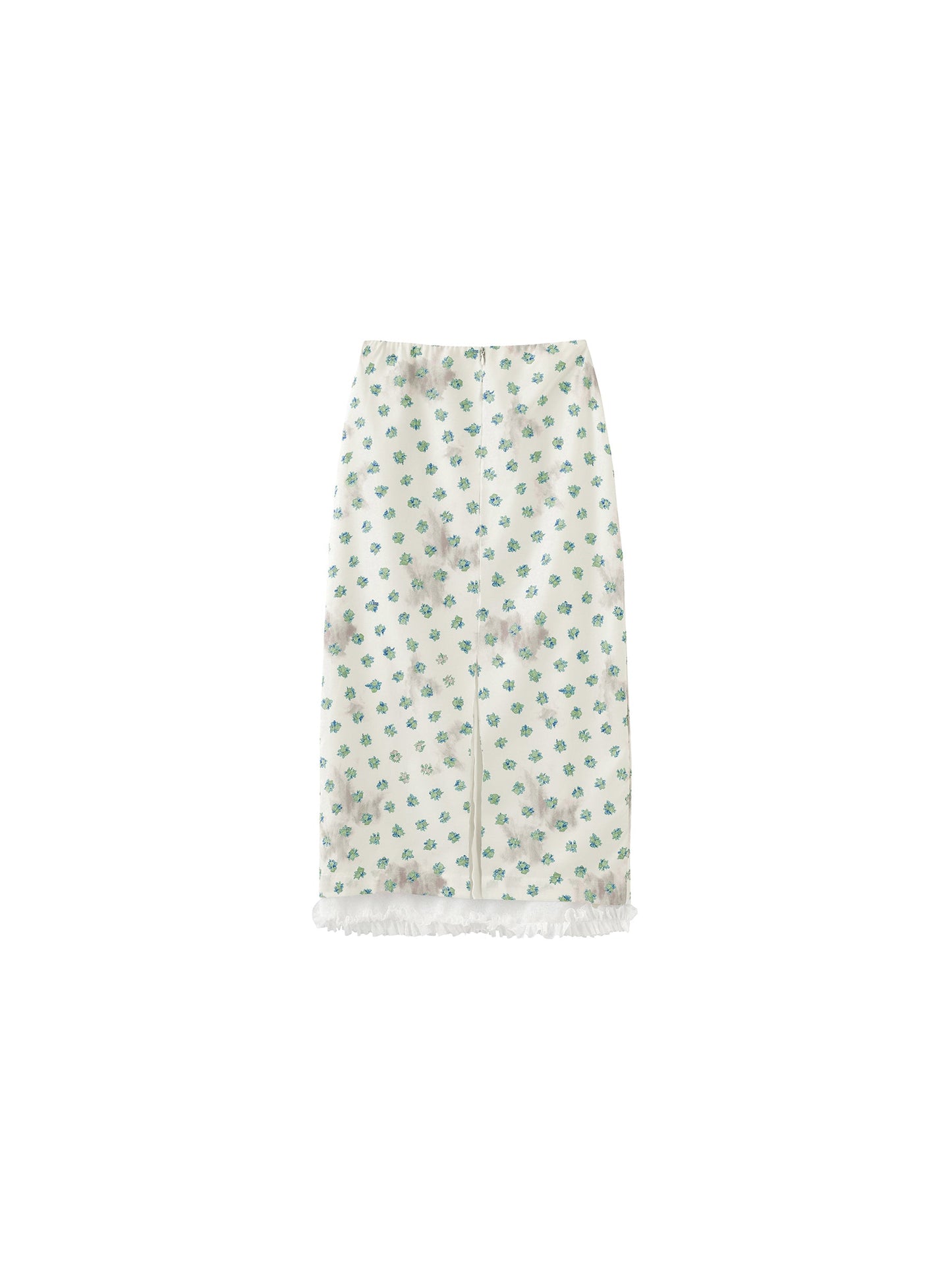 Lace Patchwork Floral Printed Skirt