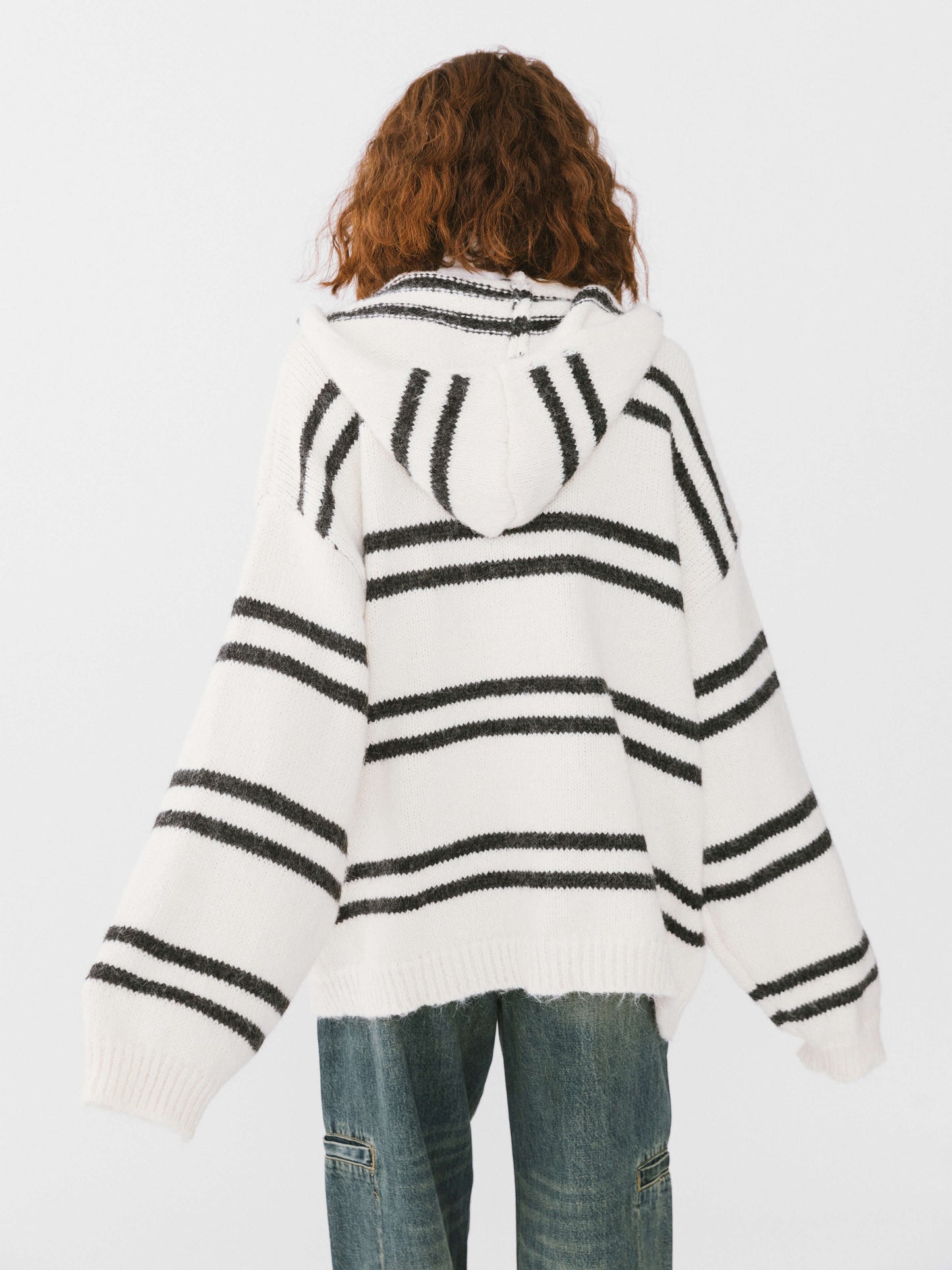 Striped Hooded Cardigan