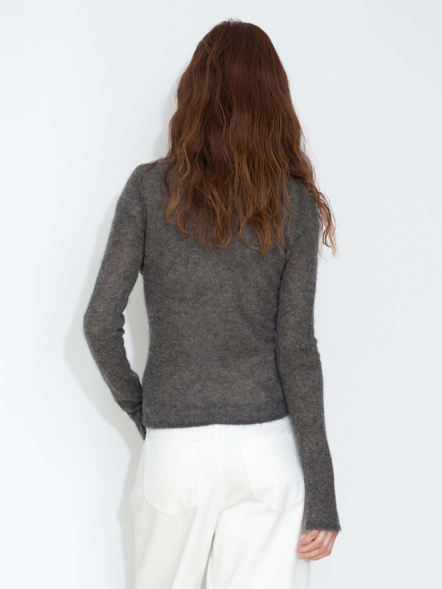 Crew Neck Slim-Fit Knitted Top