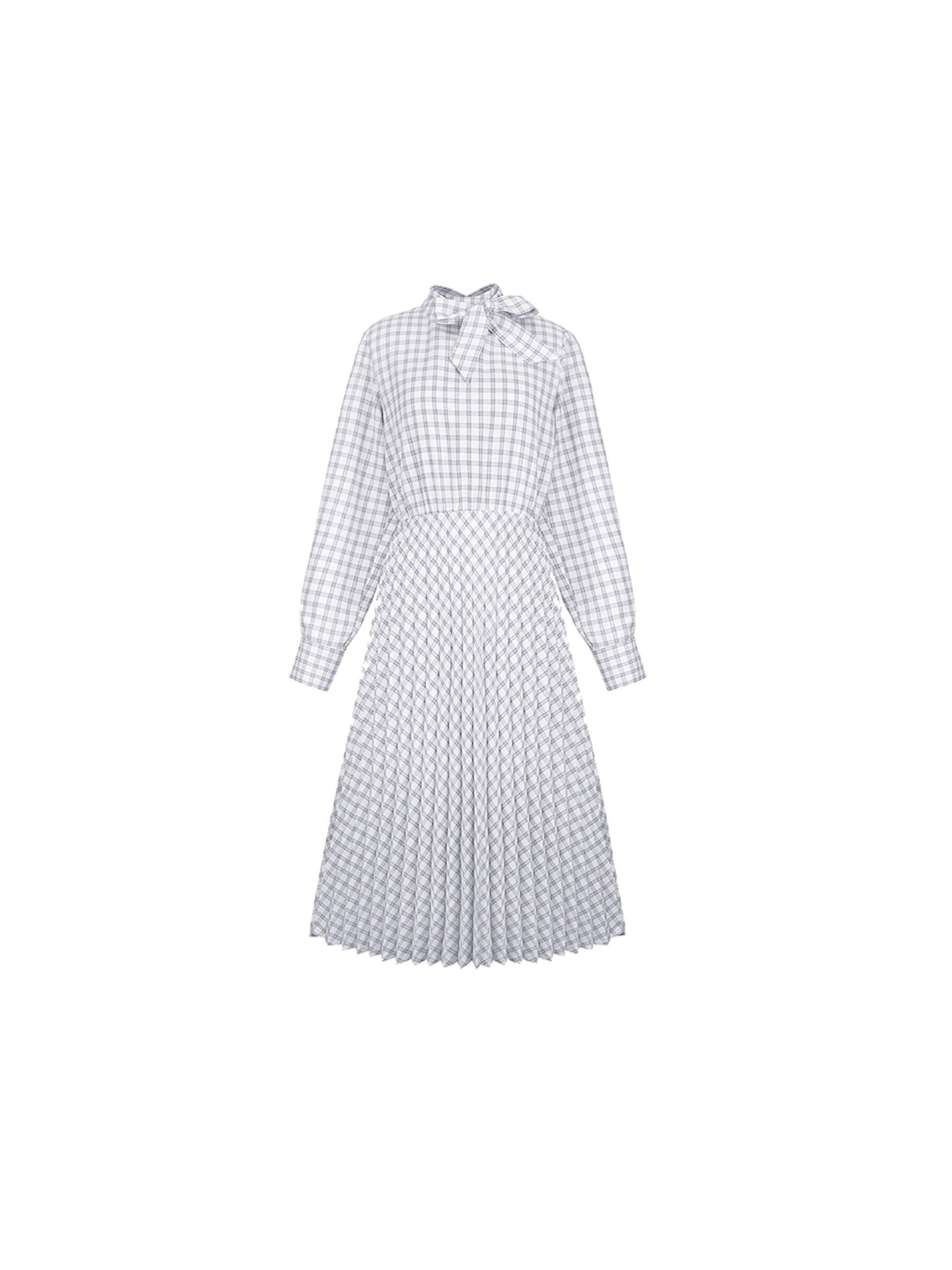 Tartan Neck Tie A-line Dress