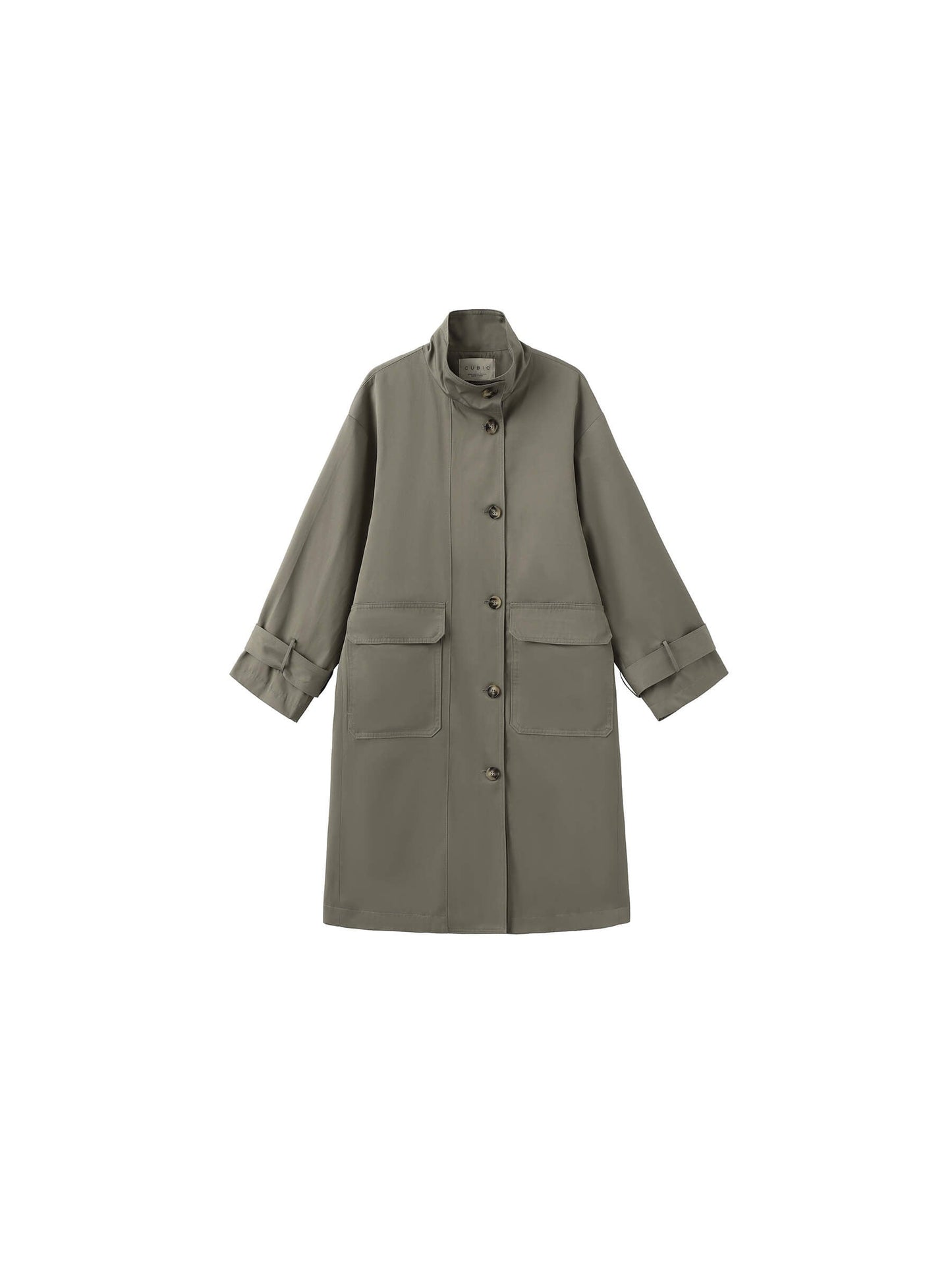 High Collar Long Trench Coat