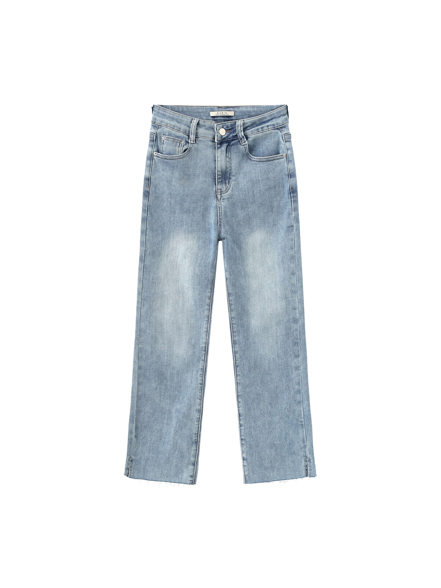 Side Slit Frayed Skinny Fit Jeans