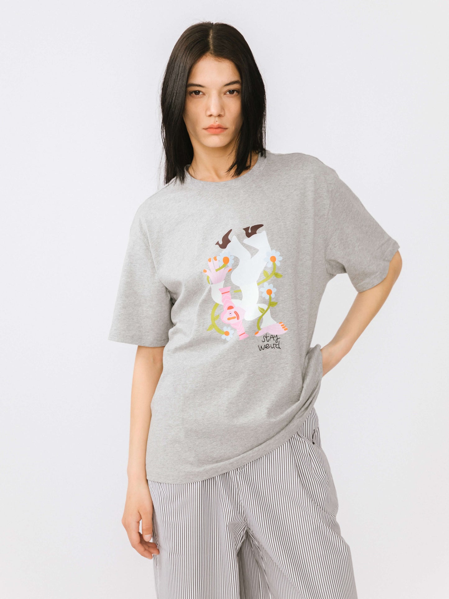 "Stay Weird" Oversized Printed T-Shirt