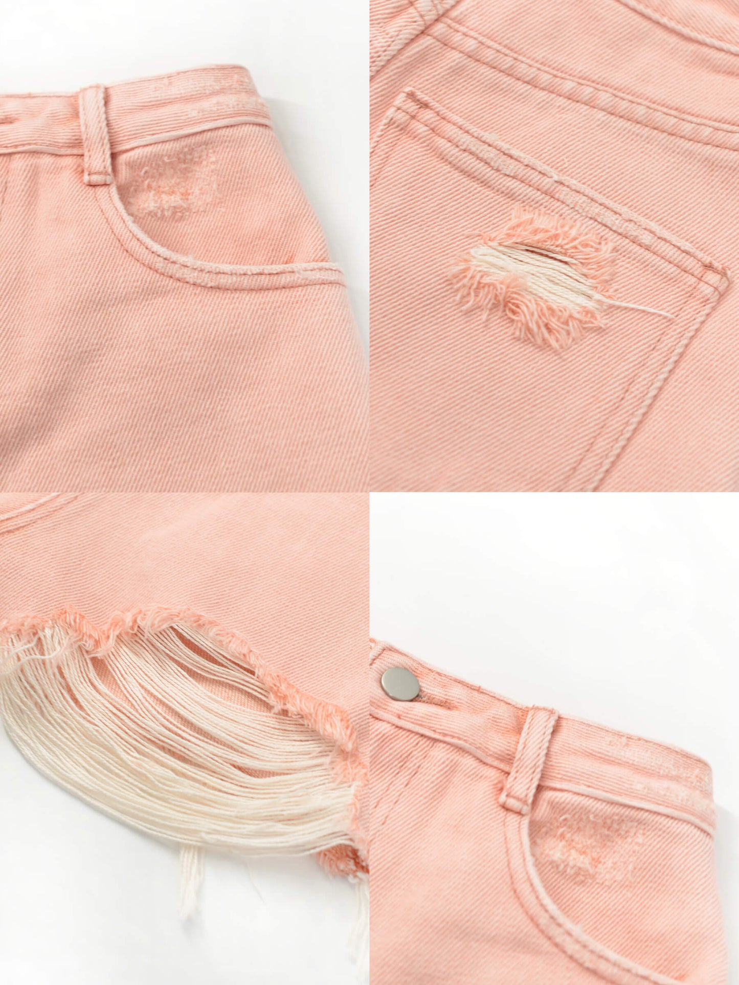 Raw Edge Distressed Mini Shorts