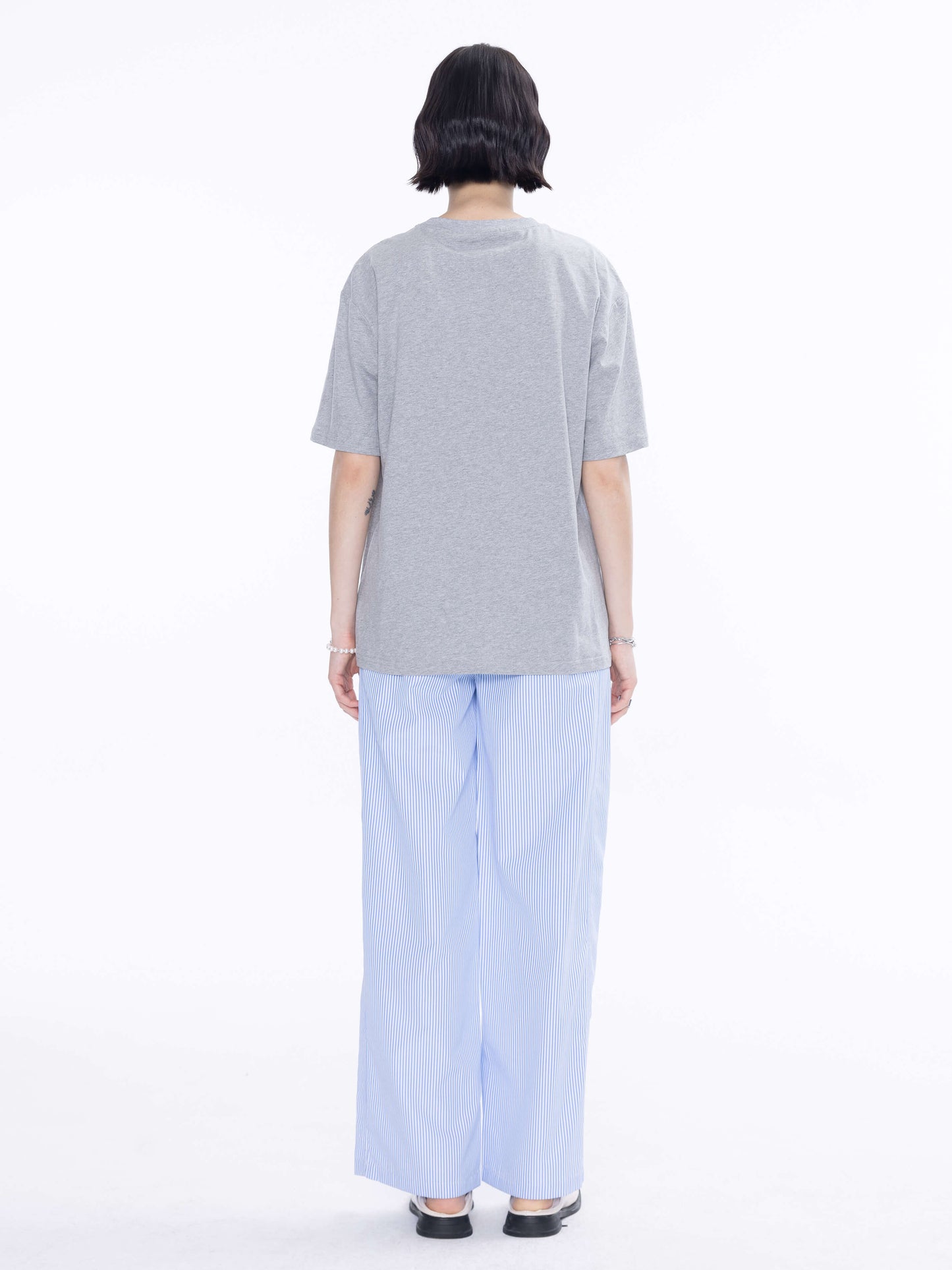 High Rise Pinstripe Tailored Trousers