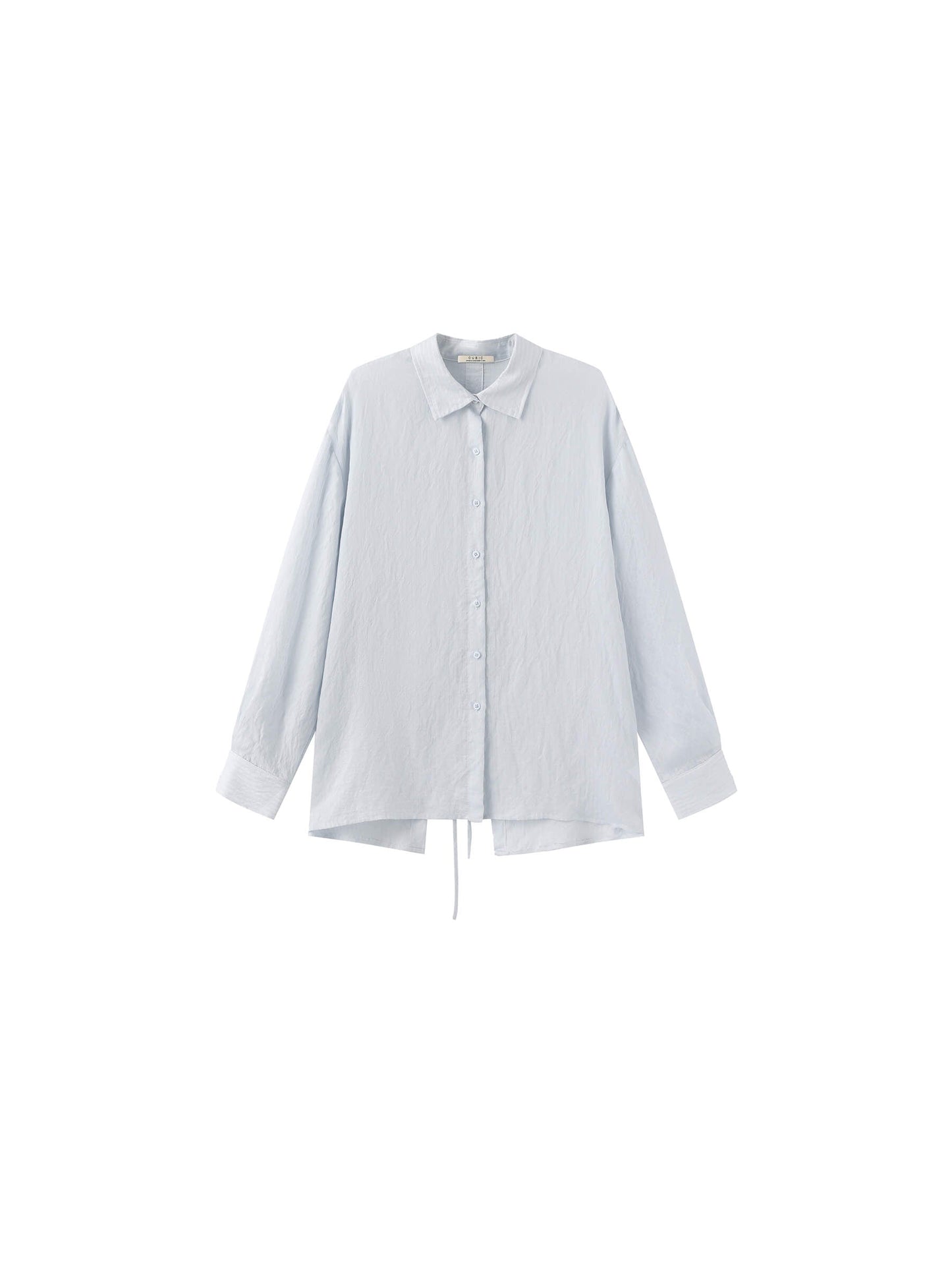 Semi-Sheer Oversized Striped Pattern Shirt