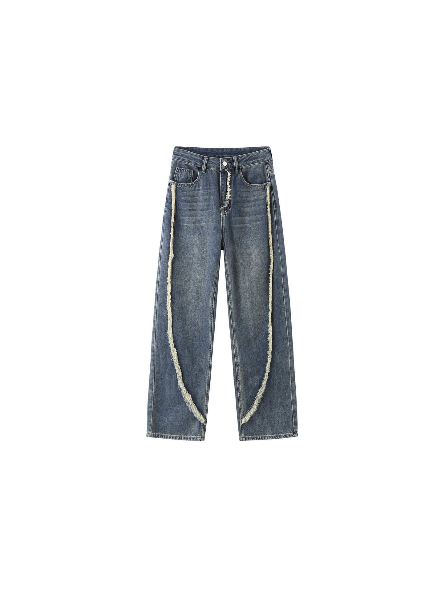 Straight Leg Distressed Detailed Jeans