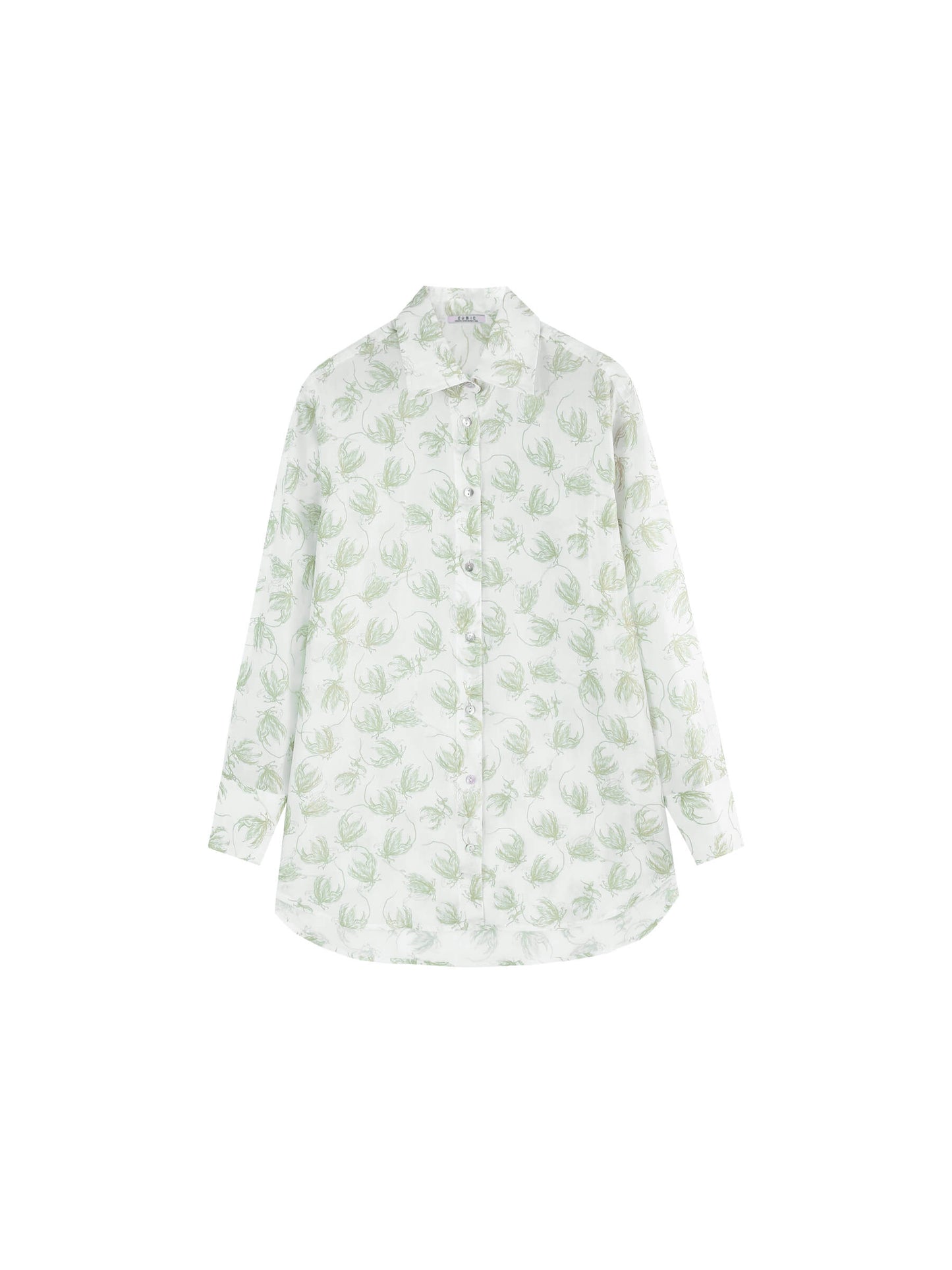 Loose Printed Sheer Shirt