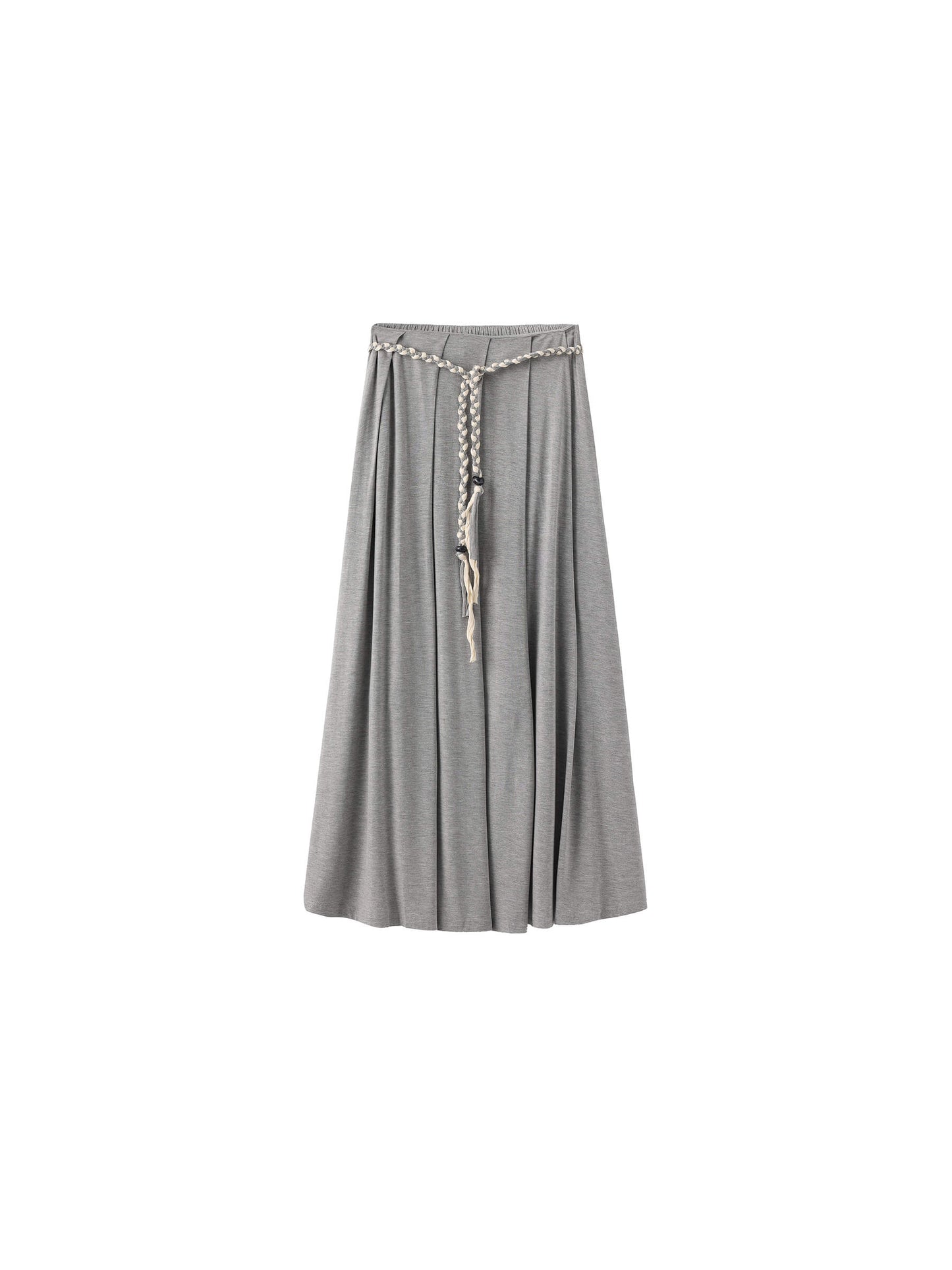 Pleated Hand-Braided High-Stretch Maxi Skirt