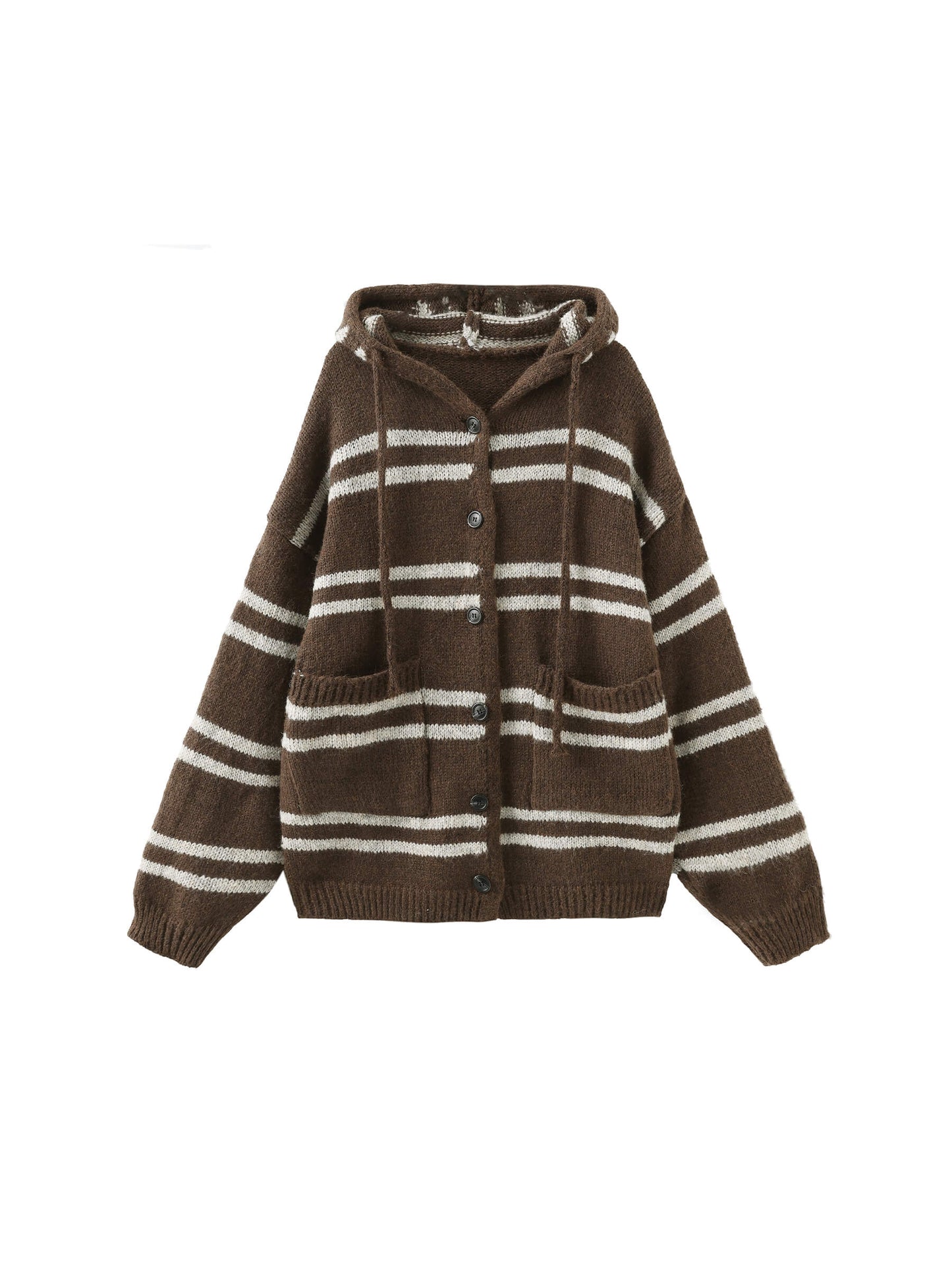 Striped Hooded Cardigan
