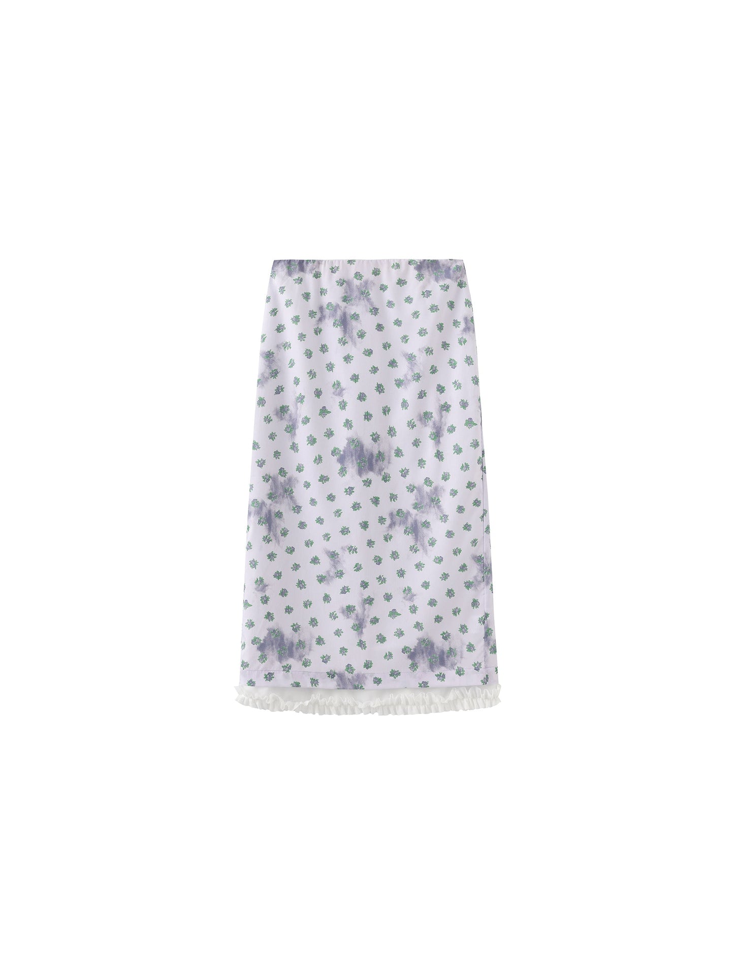 Lace Patchwork Floral Printed Skirt