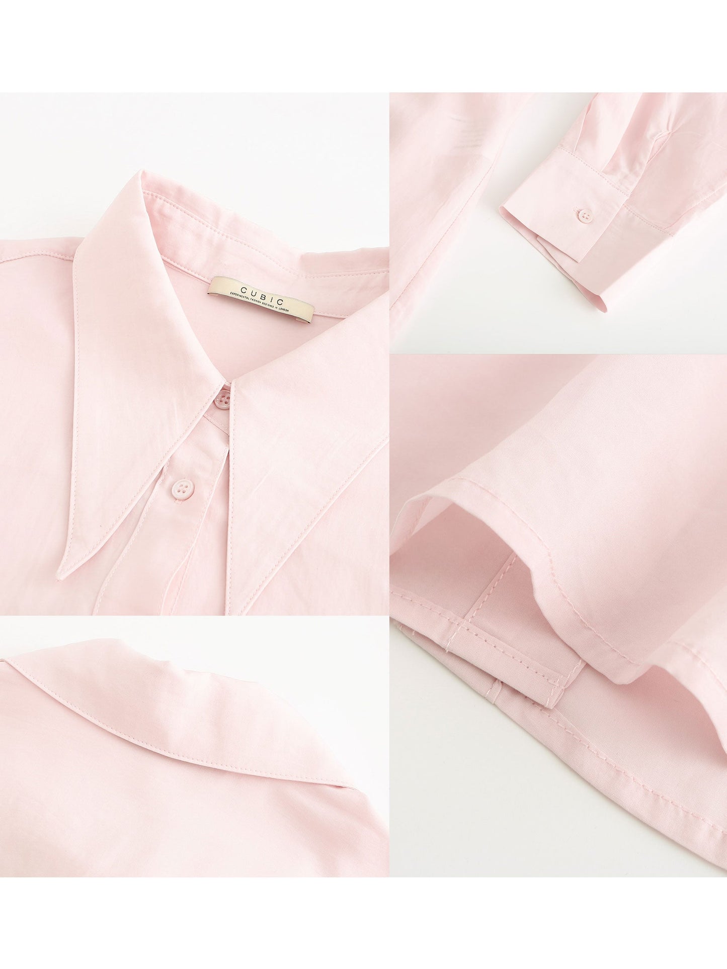 CUBIC Women's Long Collar Loose Fit Draped Shirt