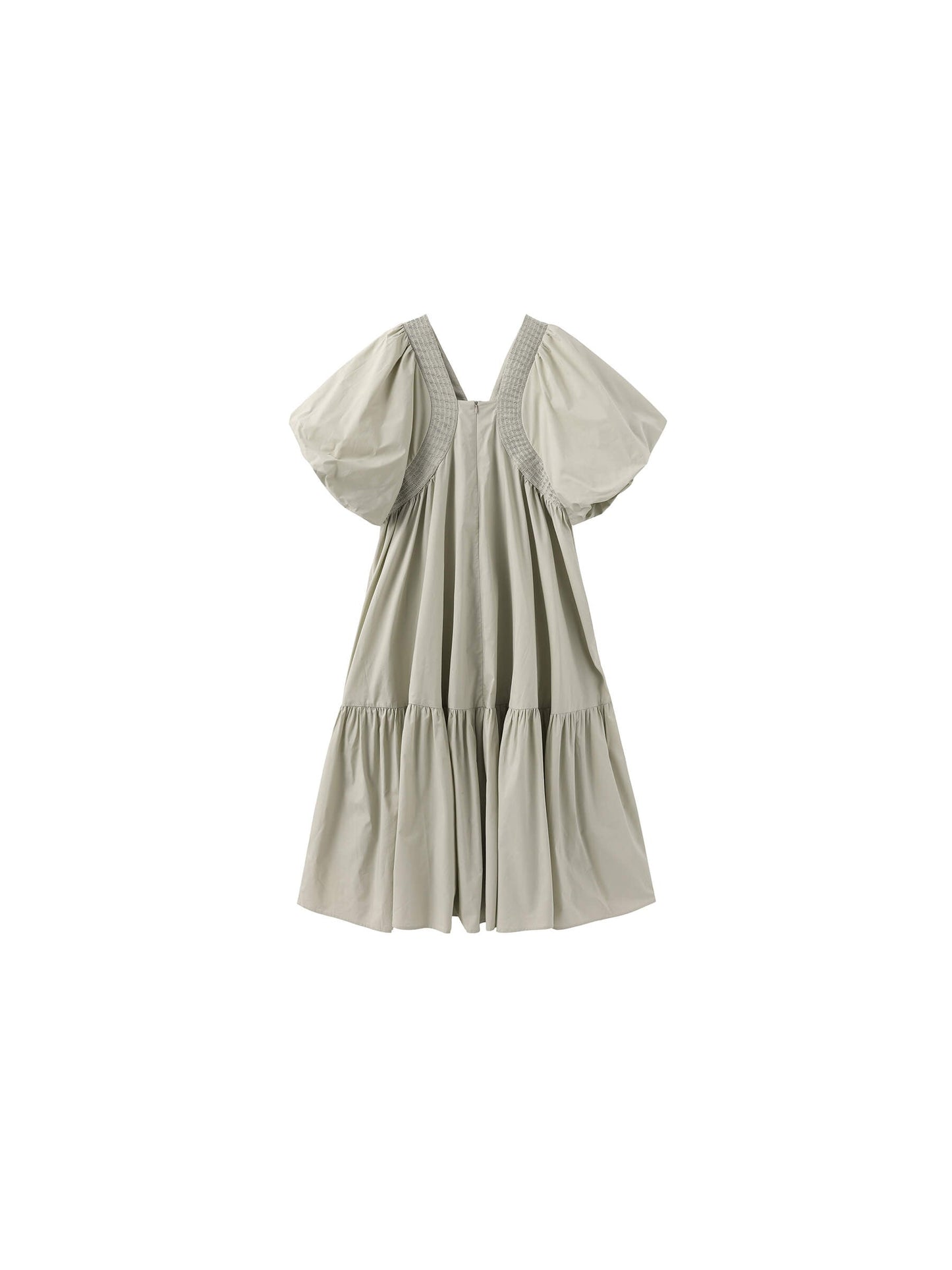 100% Cotton Puff Sleeve Loose-Fit Vacation Dress