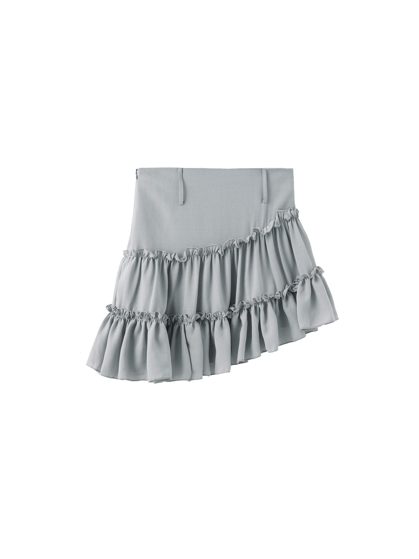 Asymmetrical Ruffled Mini Skirt