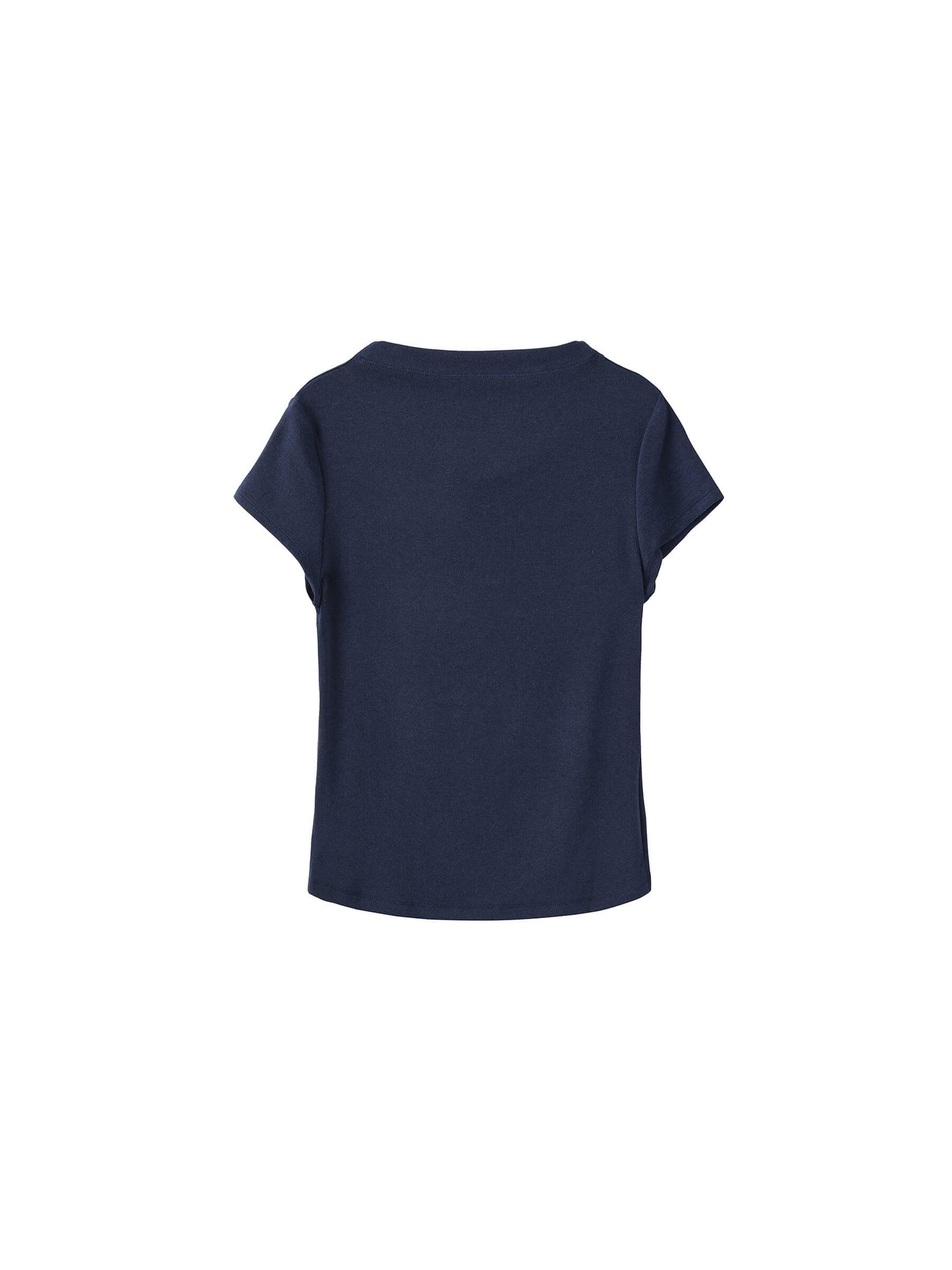 C BY CUBIC Draped Neck Short-Sleeve T-Shirt
