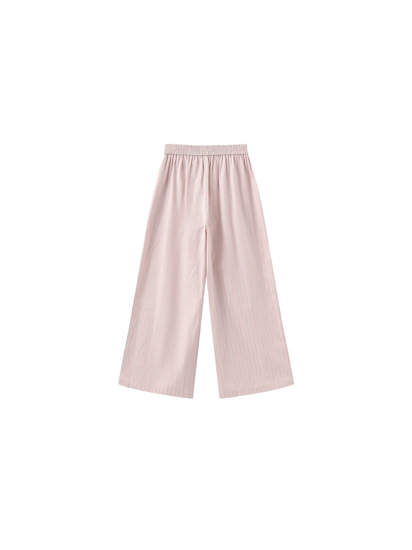 Pleated Striped Wide-Leg Trousers