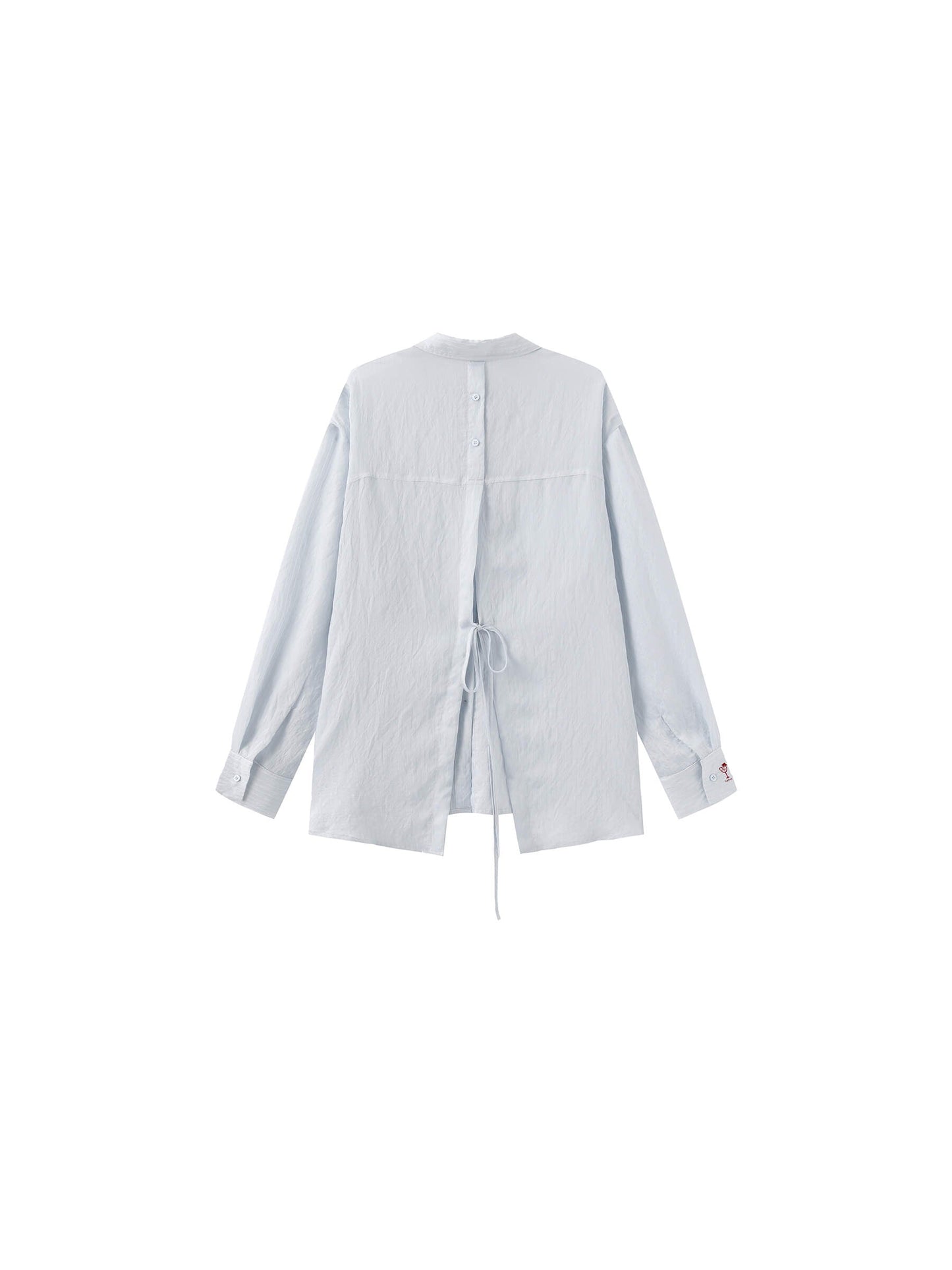 Semi-Sheer Oversized Striped Pattern Shirt