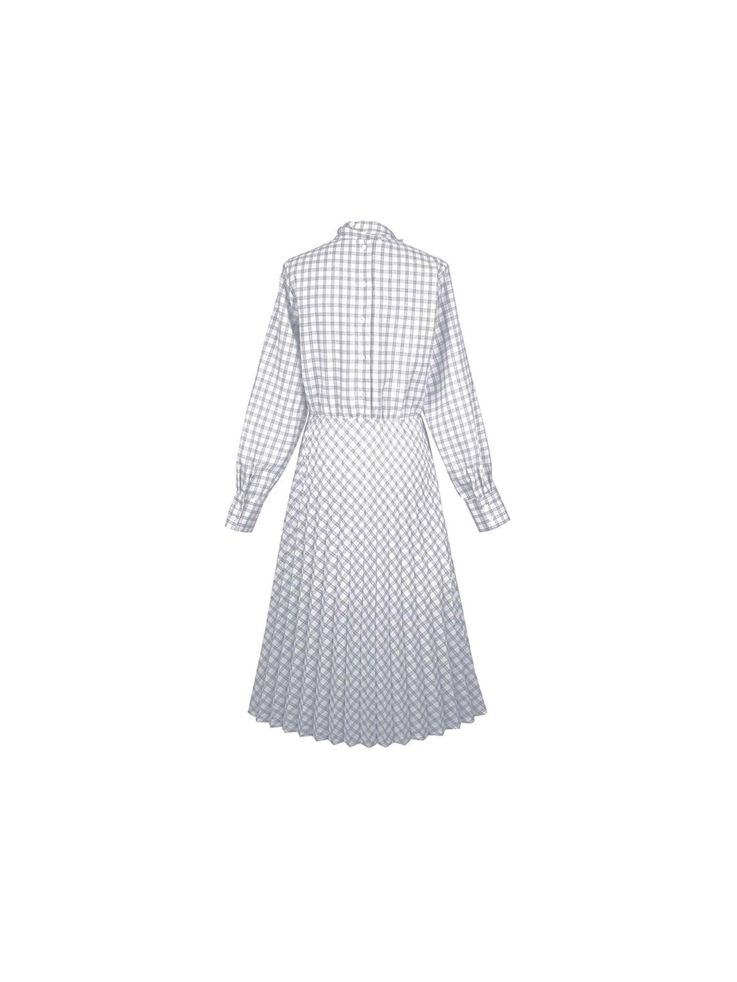 Tartan Neck Tie A-line Dress