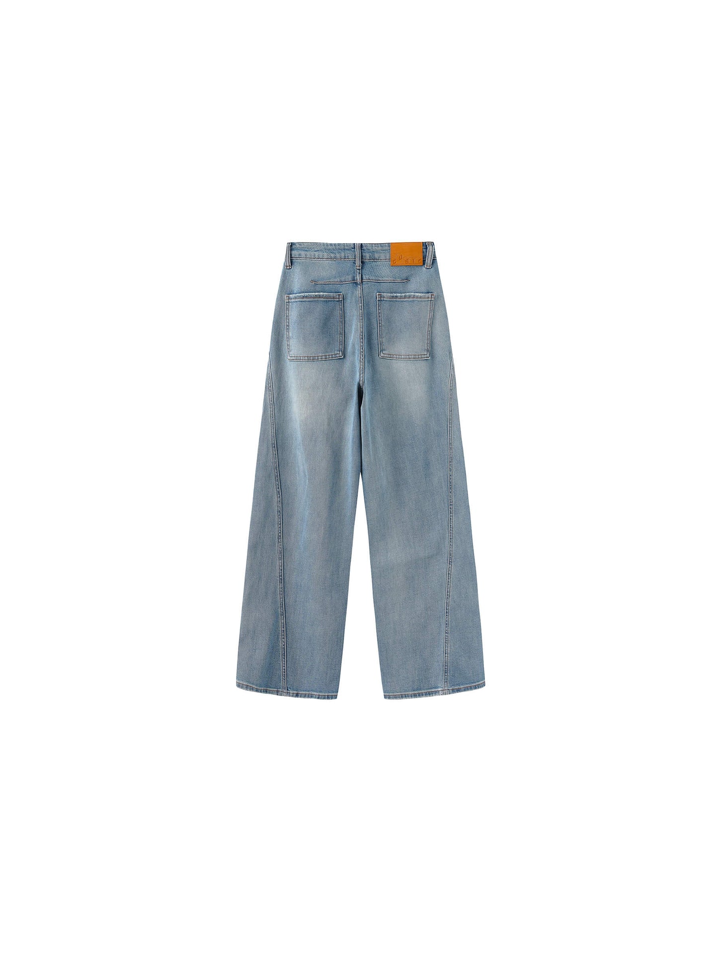 High-Waisted Wide-Leg Straight Jeans