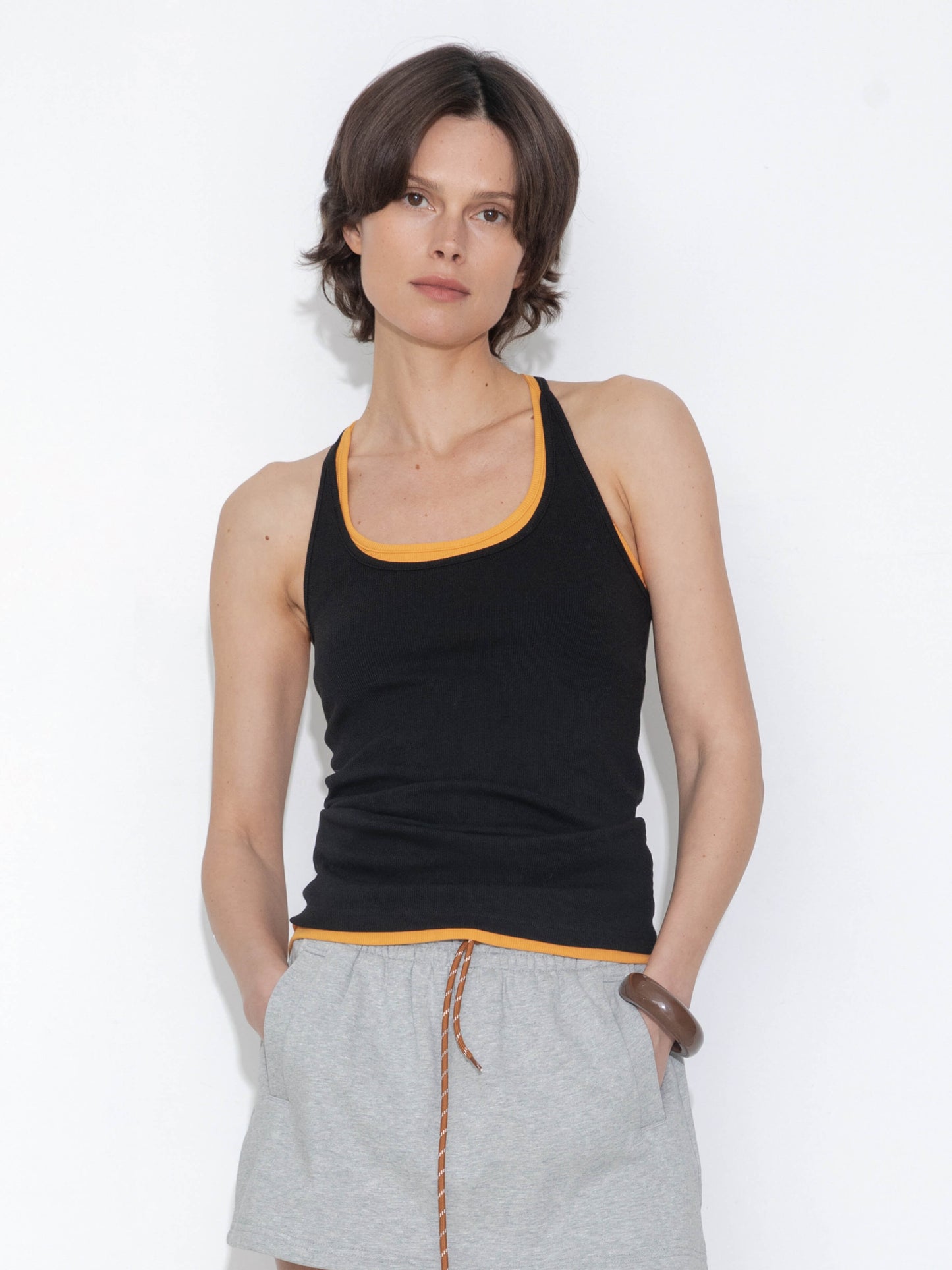 C BY CUBIC Slim-Fit Sleeveless Knit Tank Top