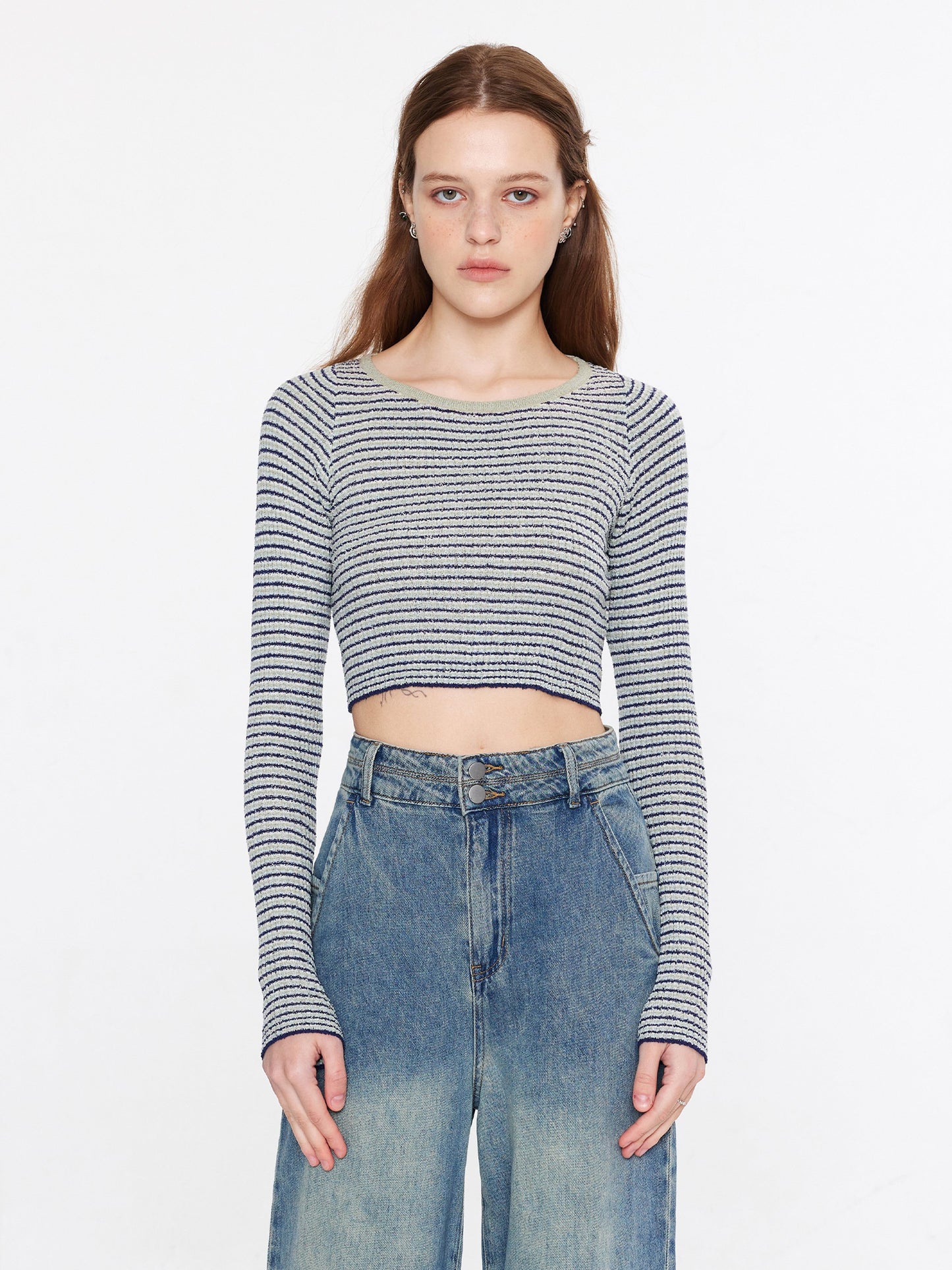 Striped Fitted Long Sleeve Top