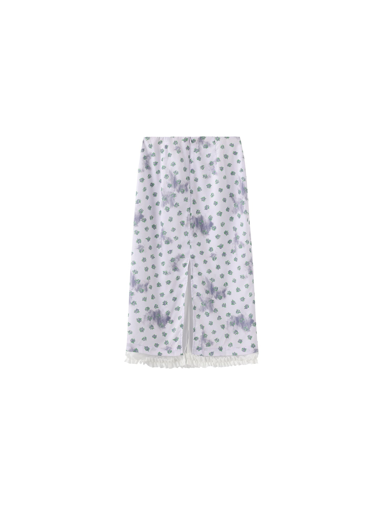Lace Patchwork Floral Printed Skirt
