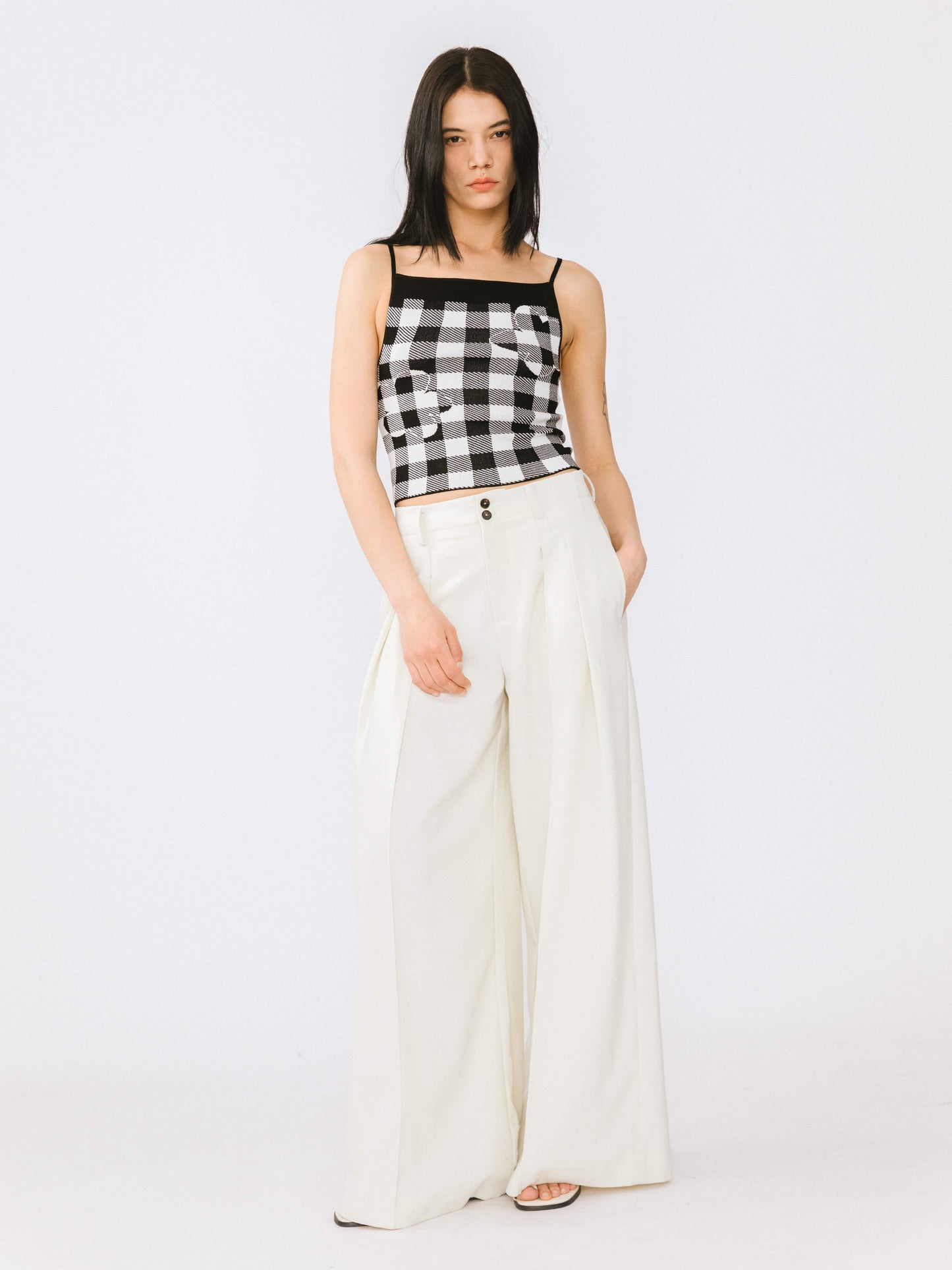 Checkered Knit Camisole top
