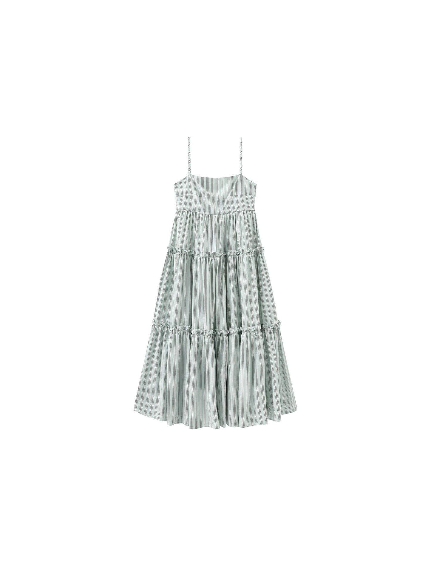 Strap Striped Cake Dress