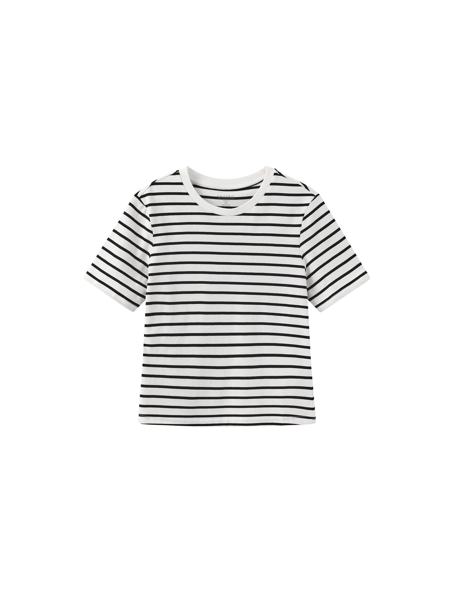 C by CUBIC Striped Basic Cotton T-Shirt