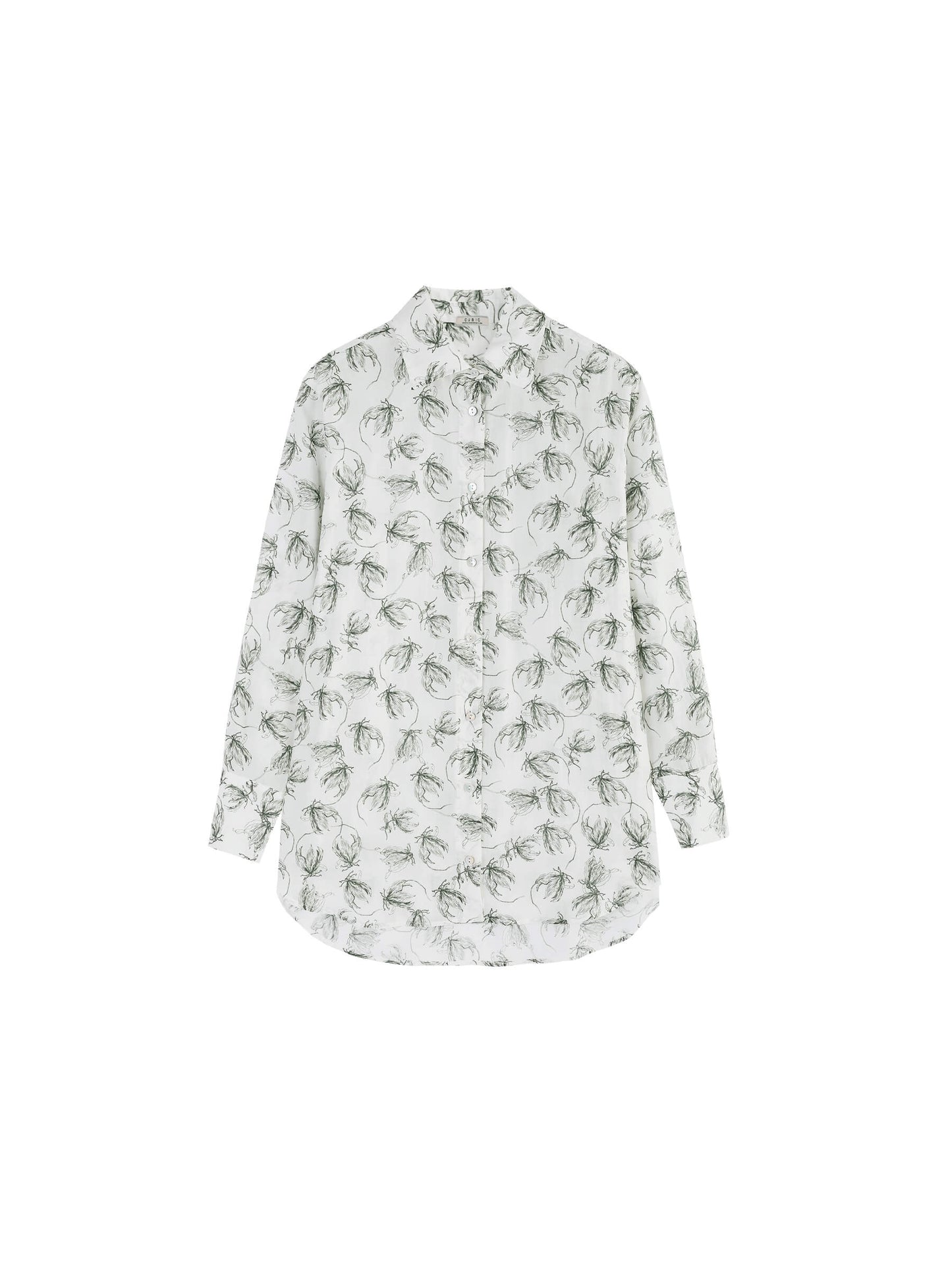 Loose Printed Sheer Shirt