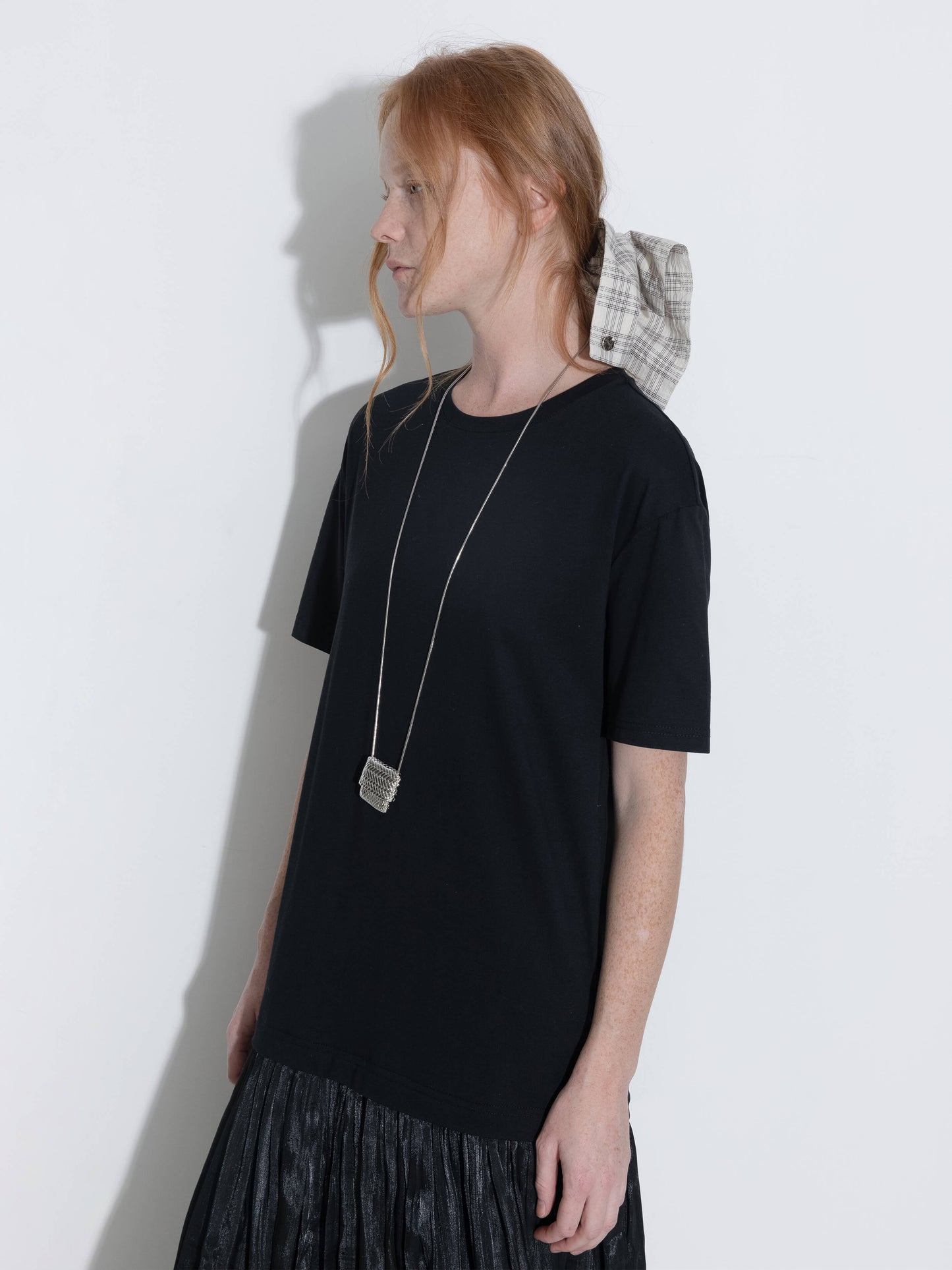 Oversized Round Neck Short Sleeve Pleated Dress