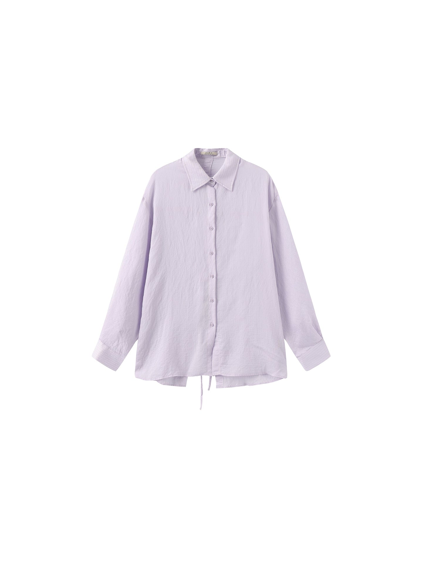 Semi-Sheer Oversized Striped Pattern Shirt