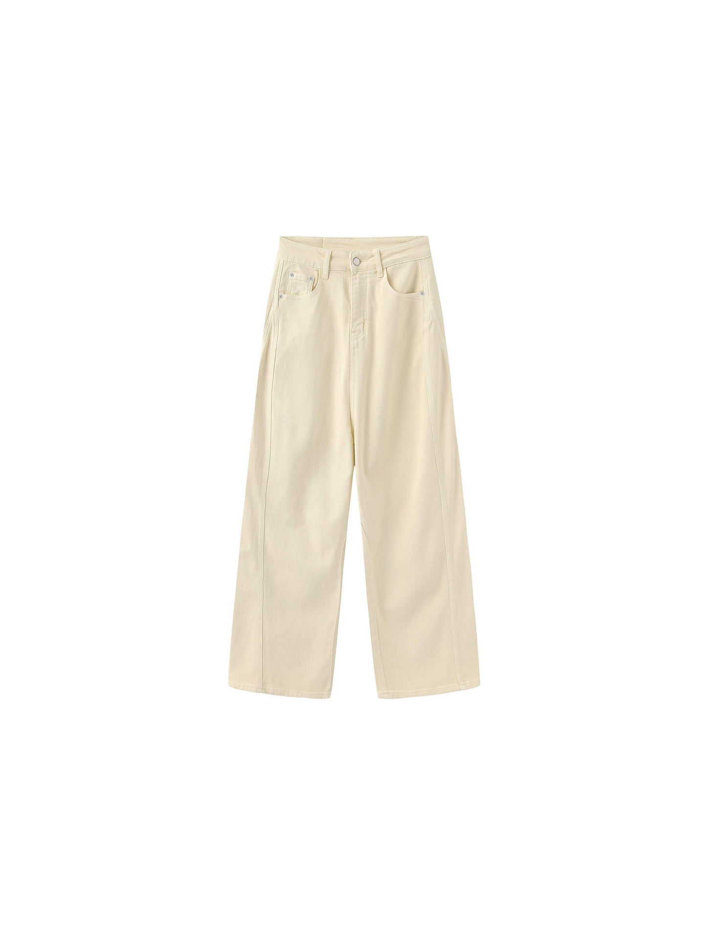 High-Waisted Wide-Leg Straight Jeans