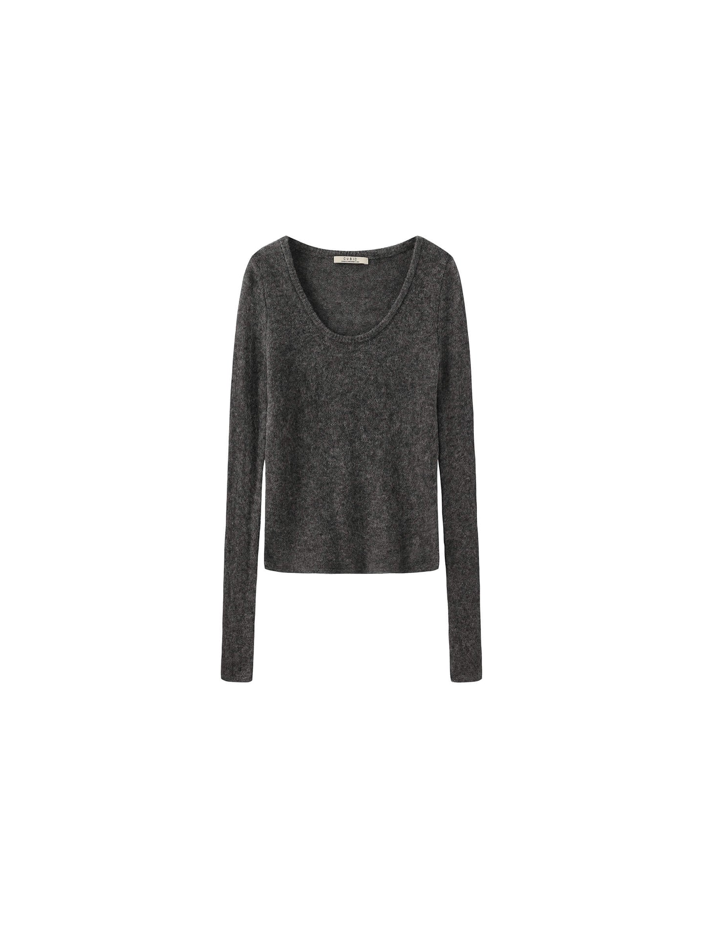 Crew Neck Slim-Fit Knitted Top