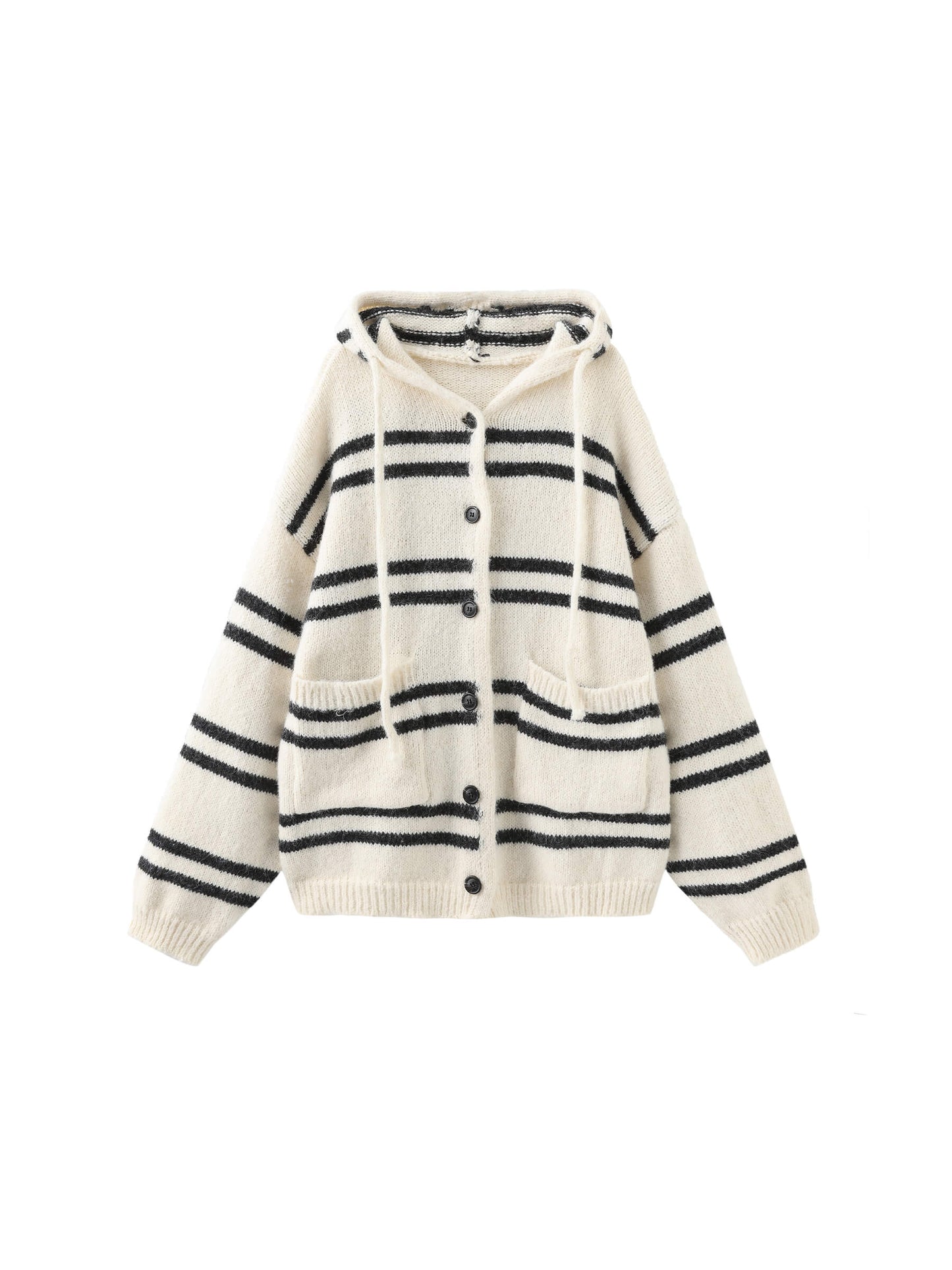 Striped Hooded Cardigan