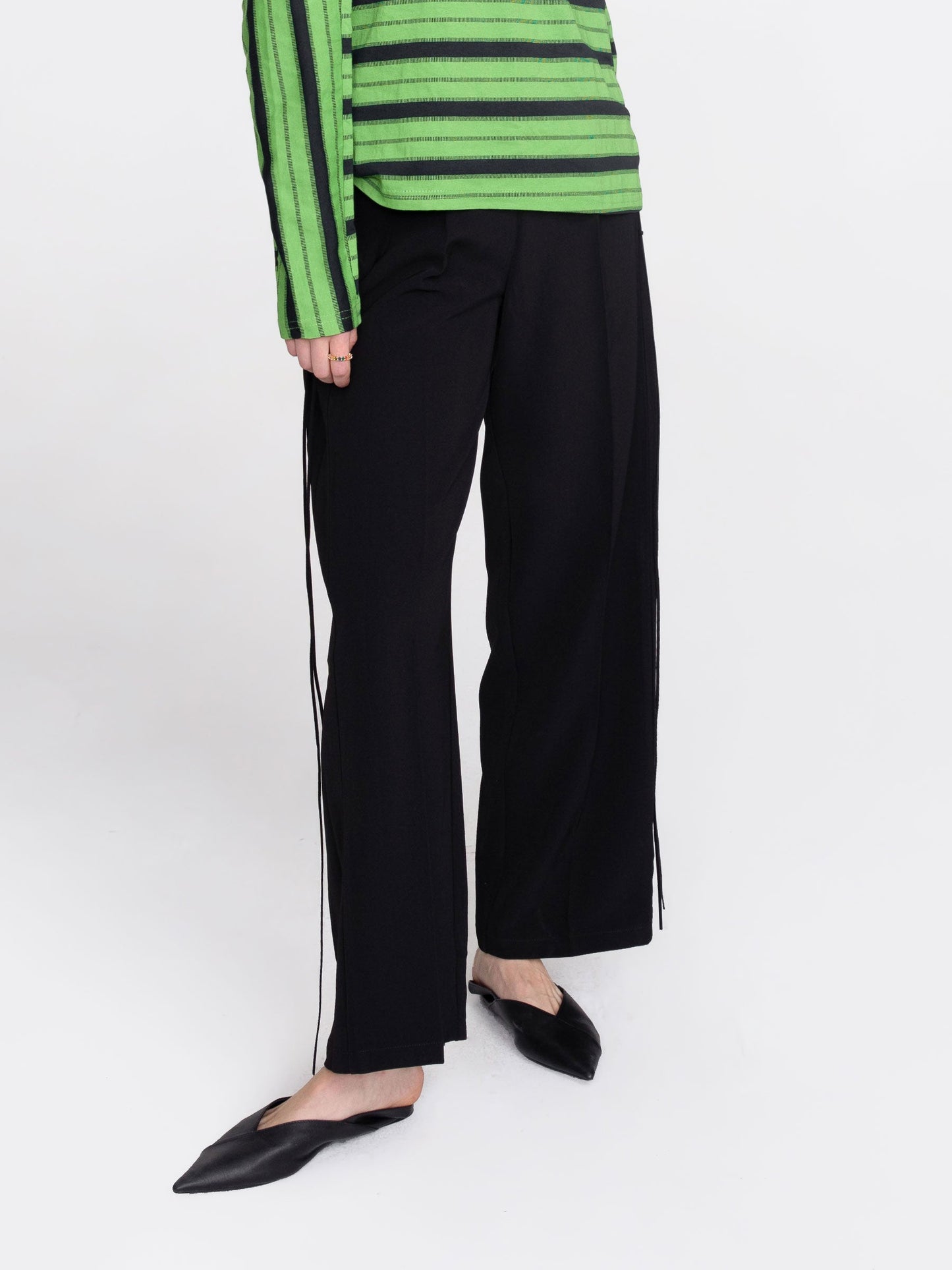 CUBIC Women's Wide Leg Tailored Trousers with Loose Ties