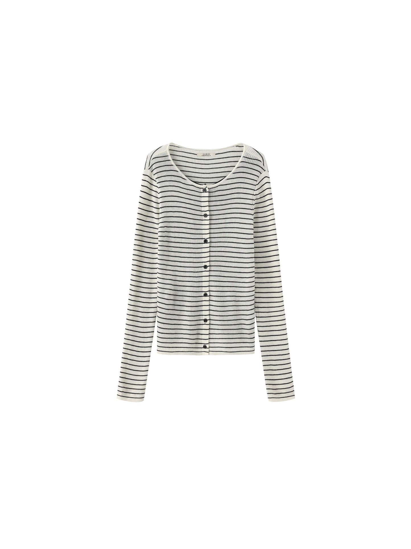 Slim-Fit Long Sleeve Layered Knit Cardigan