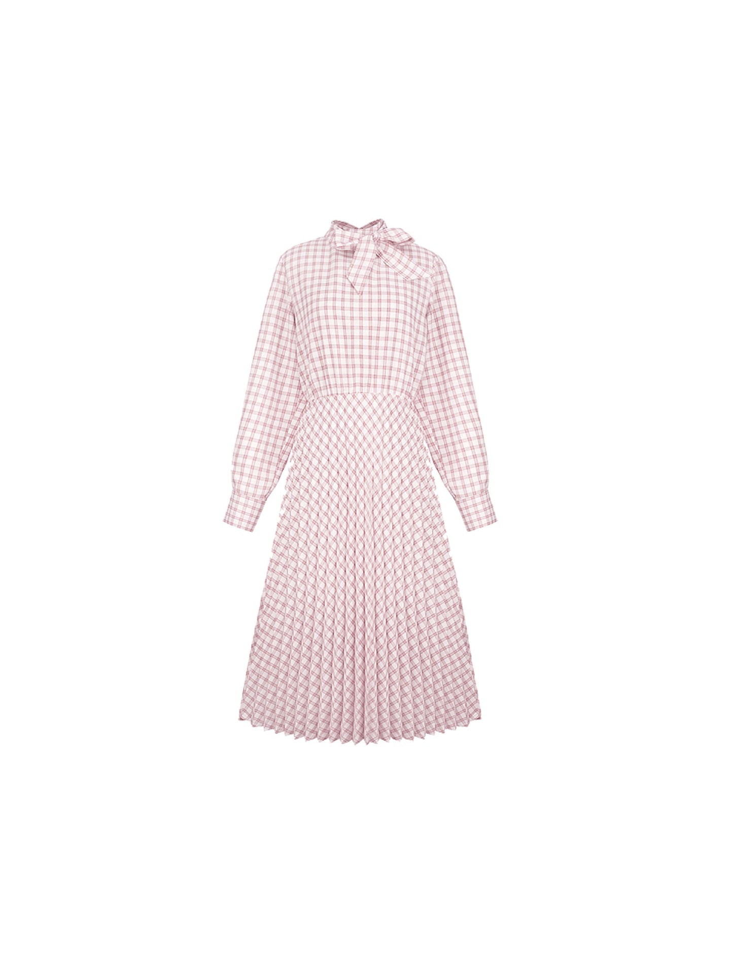Tartan Neck Tie A-line Dress
