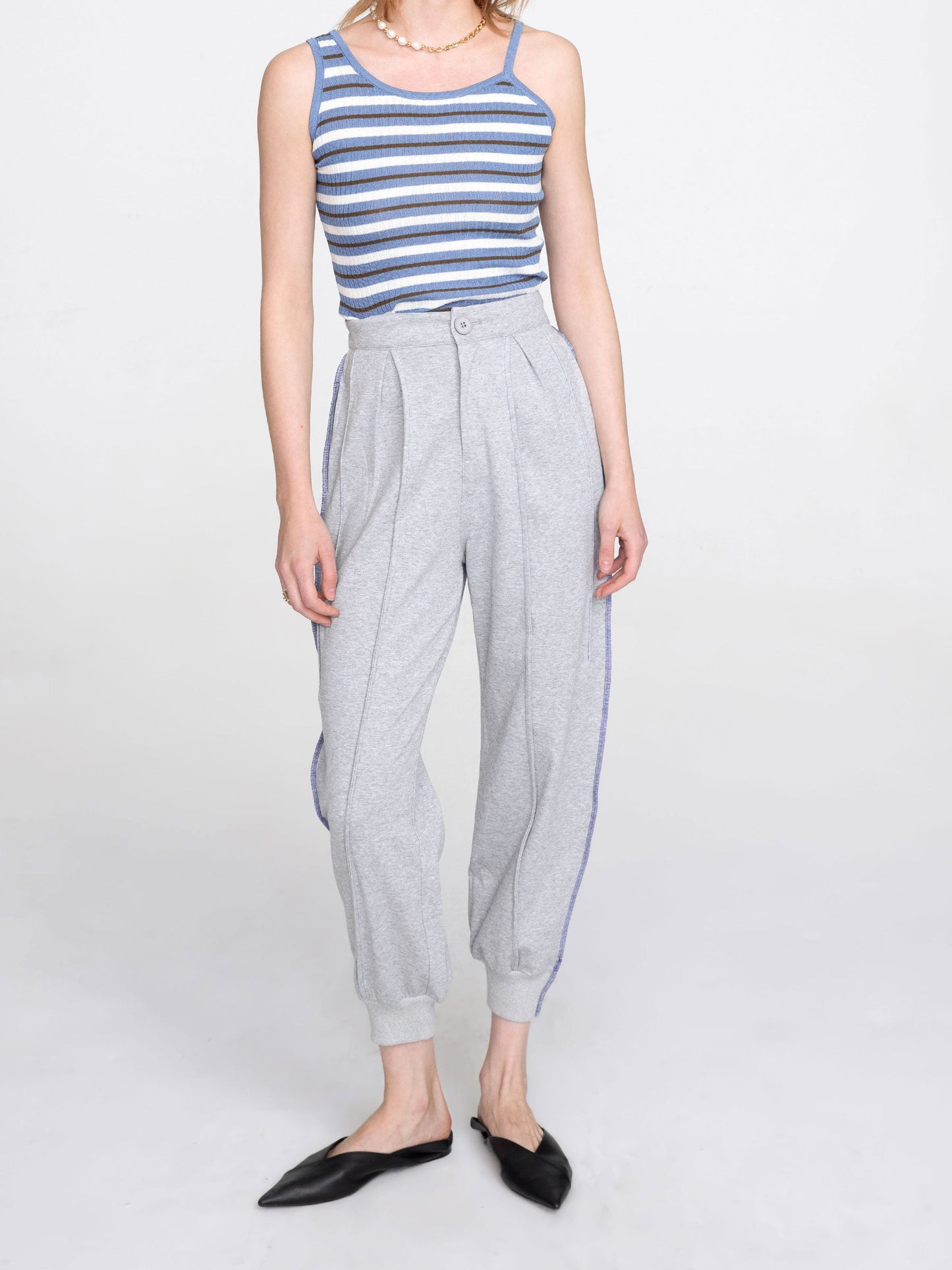 CUBIC Women's High Waisted Cuffed Pleated Pants